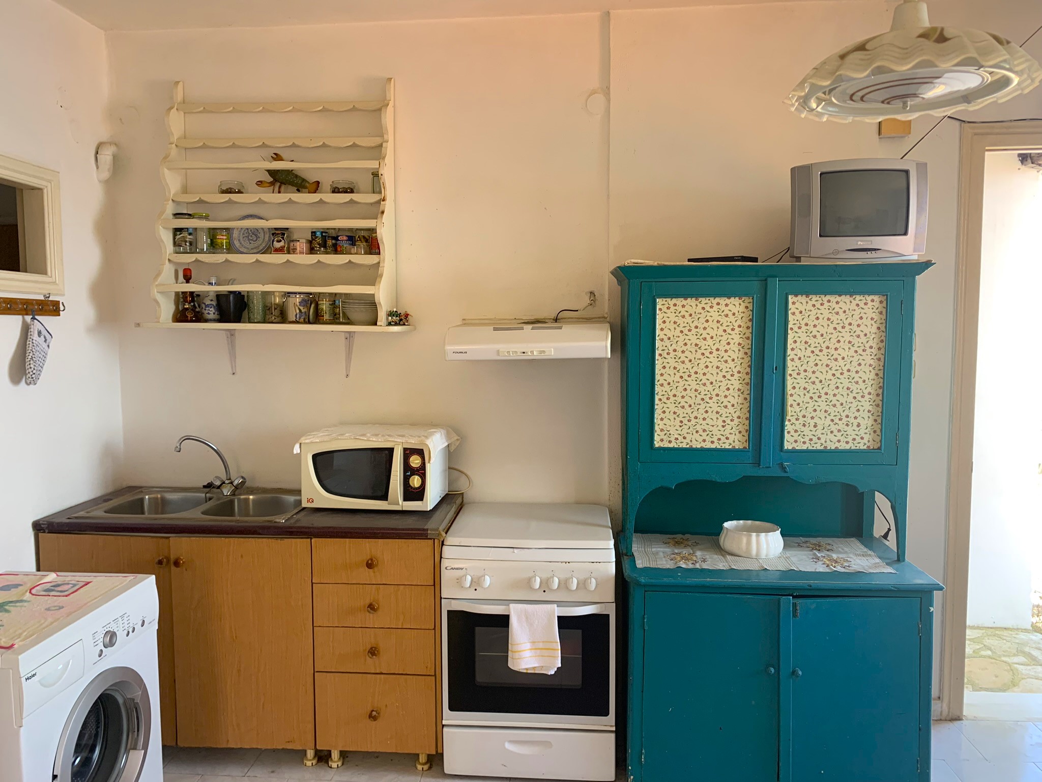 Kitchen area of house for sale on Ithaca Greece, Kioni