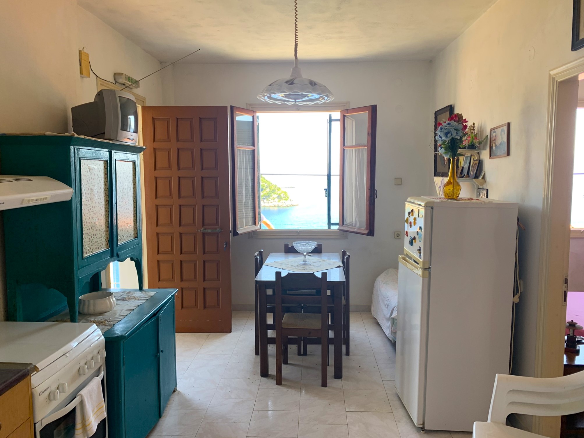 Kitchen area of house for sale on Ithaca Greece, Kioni
