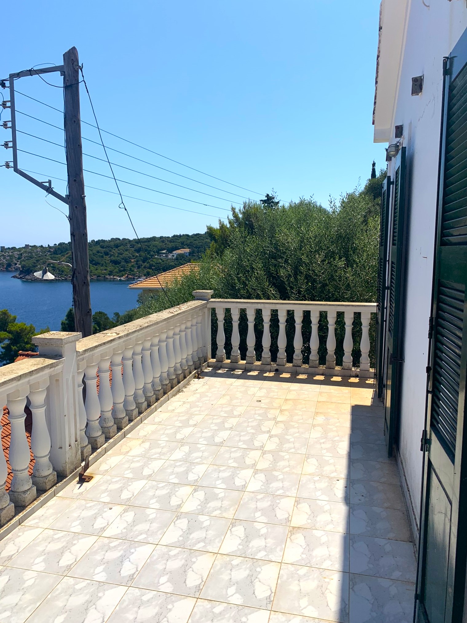 Balcony of house for sale on Ithaca Greece, Kioni