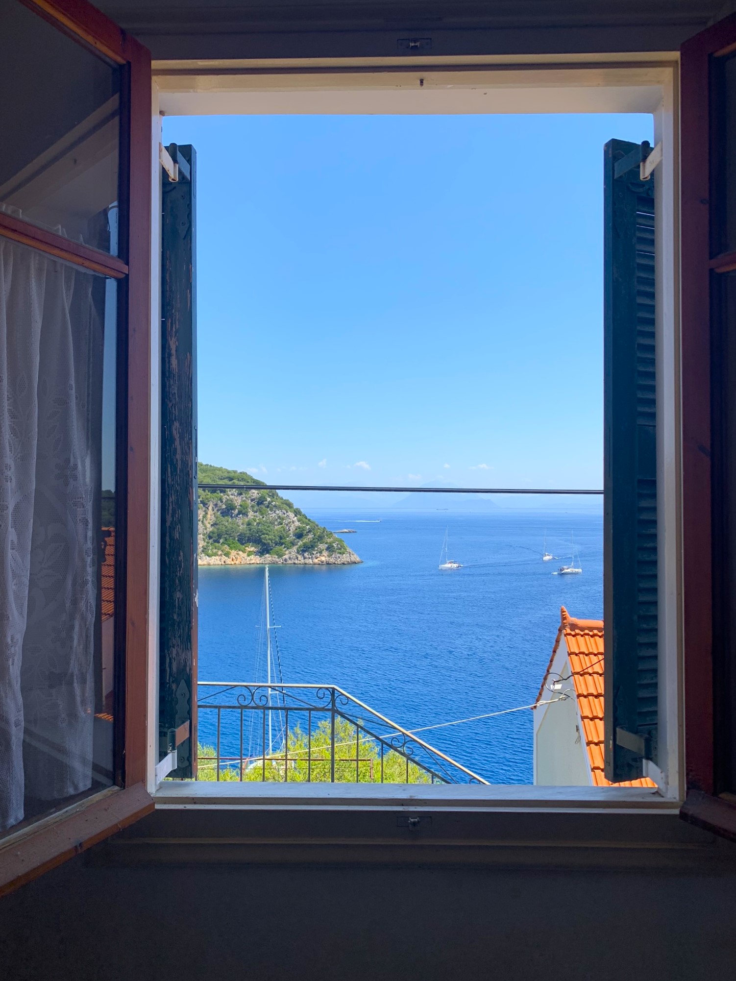 Bedroom views of house for sale on Ithaca Greece, Kioni