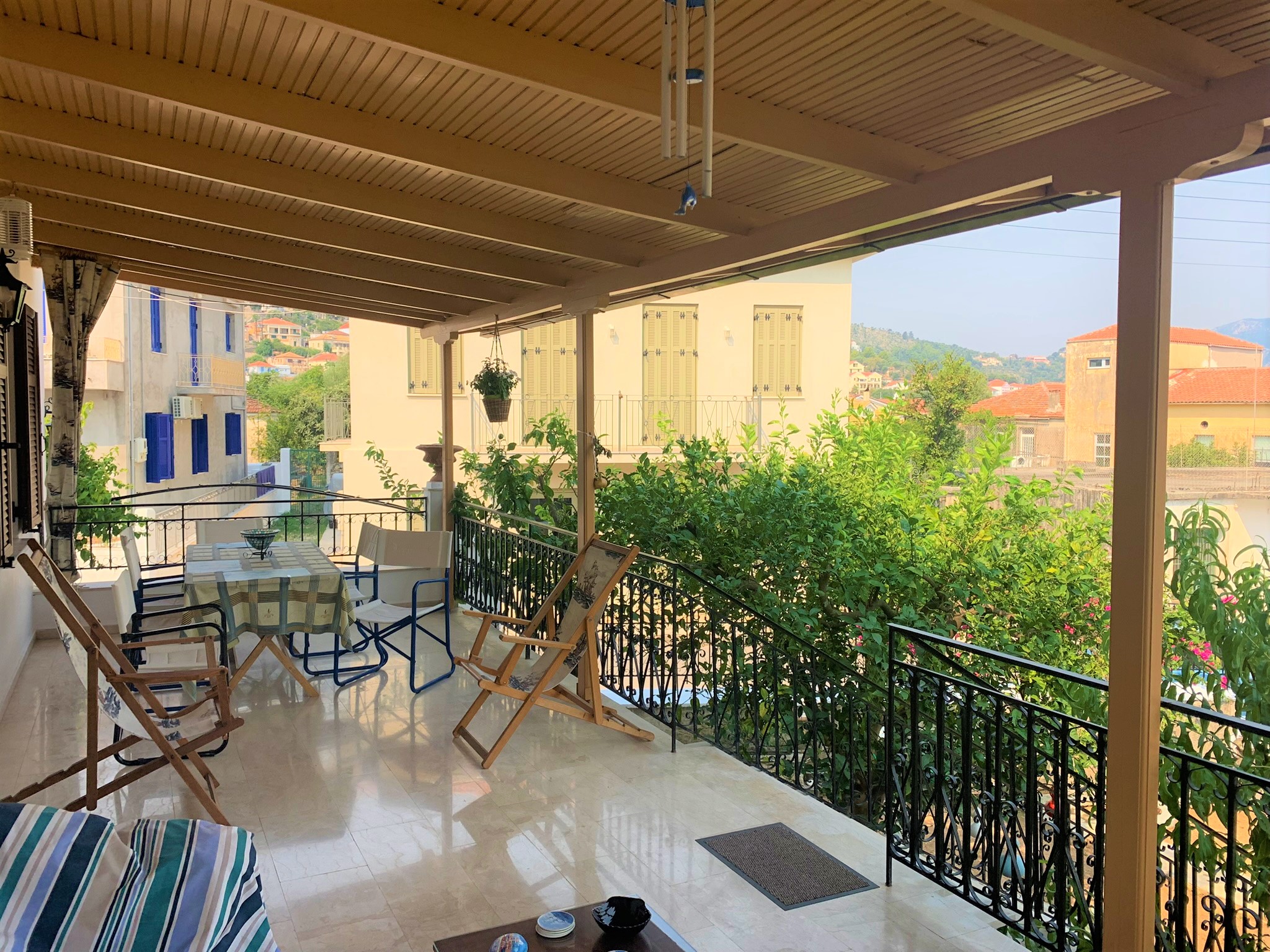 Balcony of house for sale on Ithaca Greece, Vathy