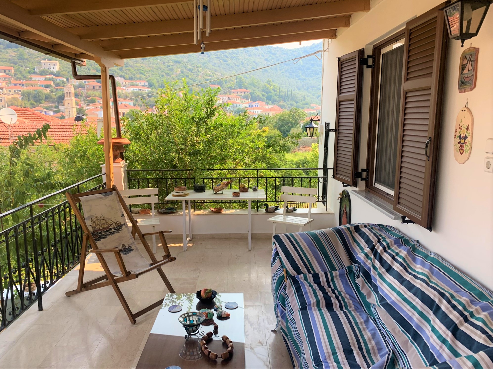 Balcony of house for sale on Ithaca Greece, Vathy