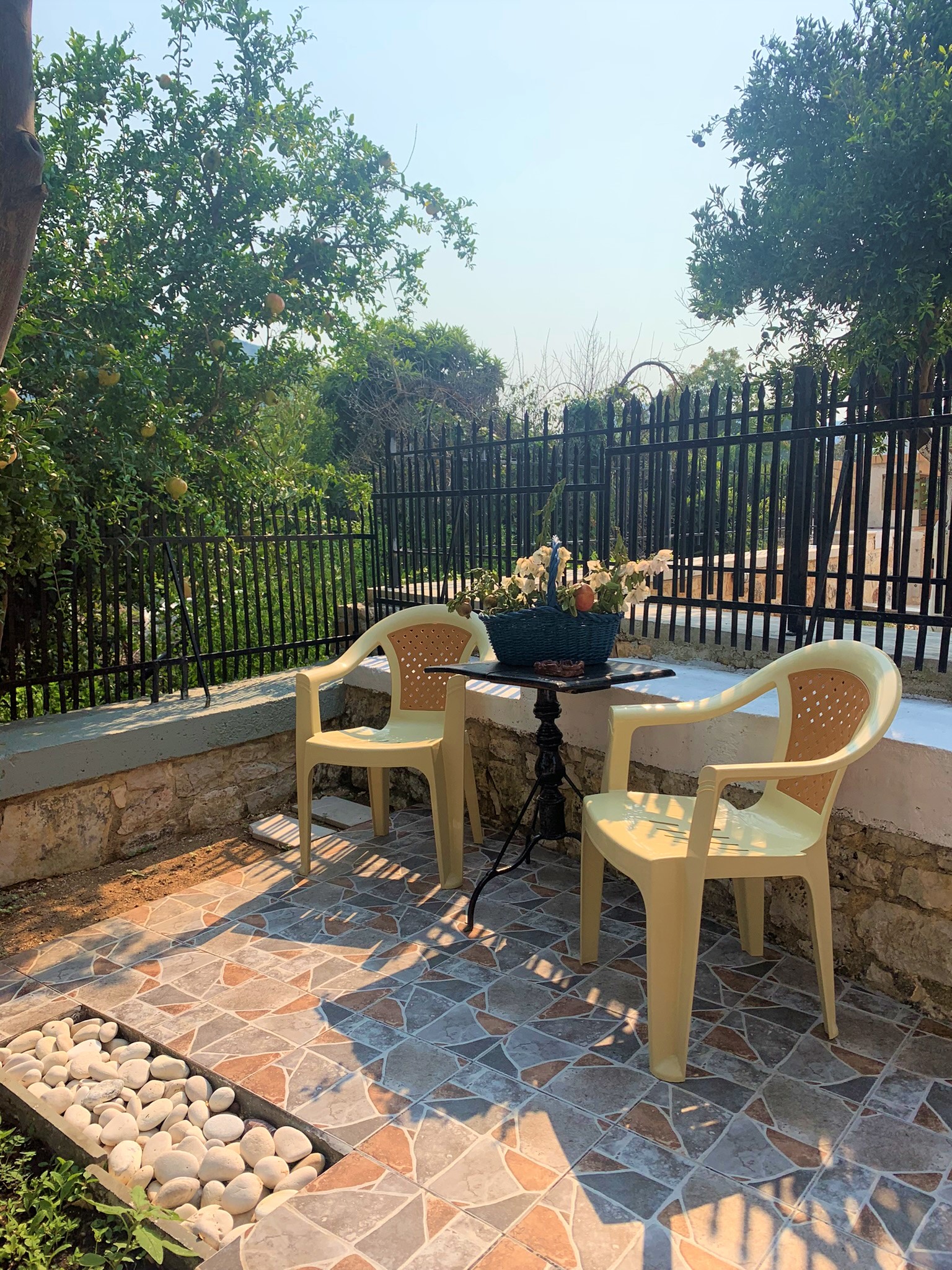 Patio detail of house for sale on Ithaca Greece, Vathi