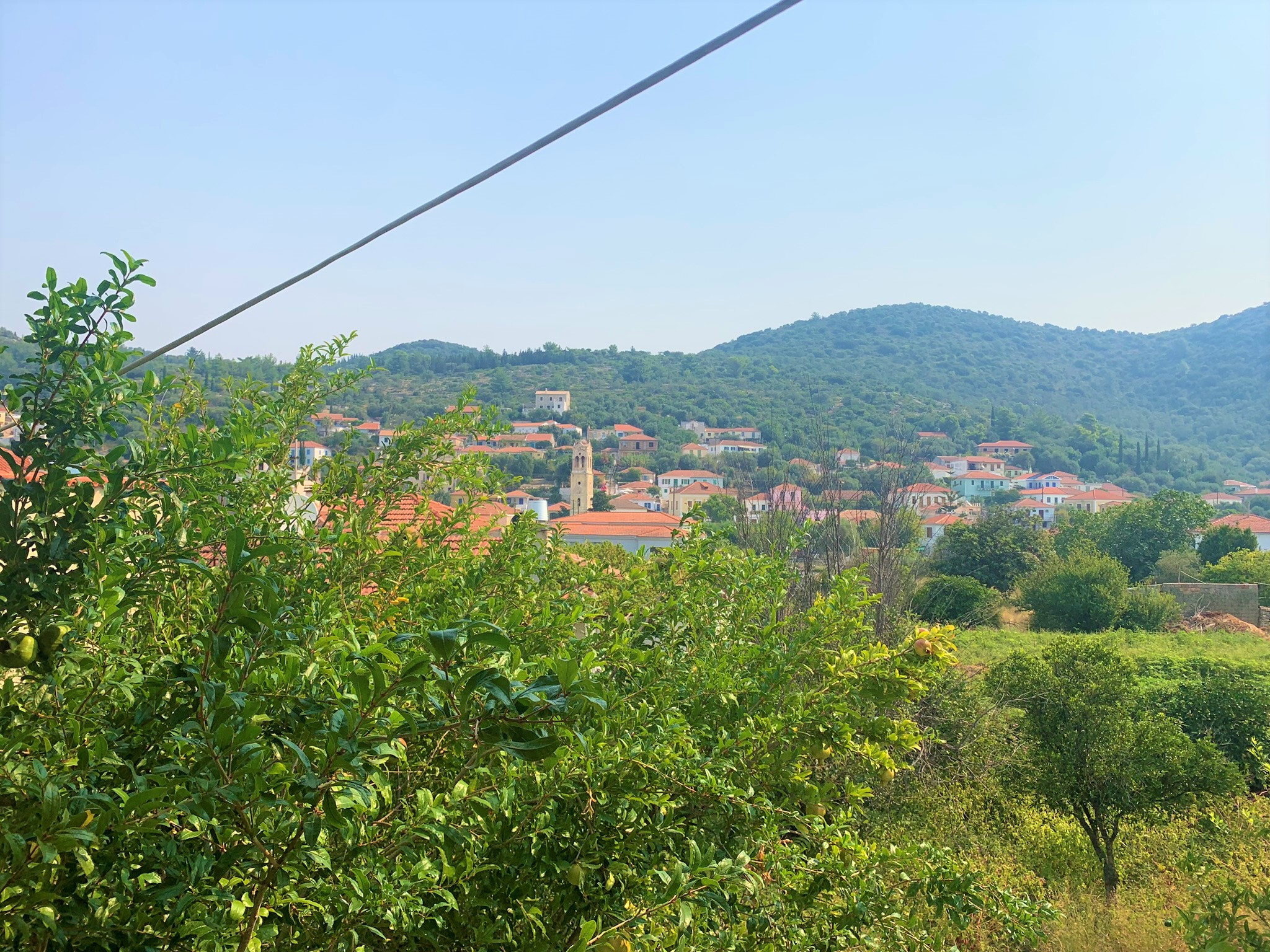 Window view of house for sale on Ithaca Greece, Vathi