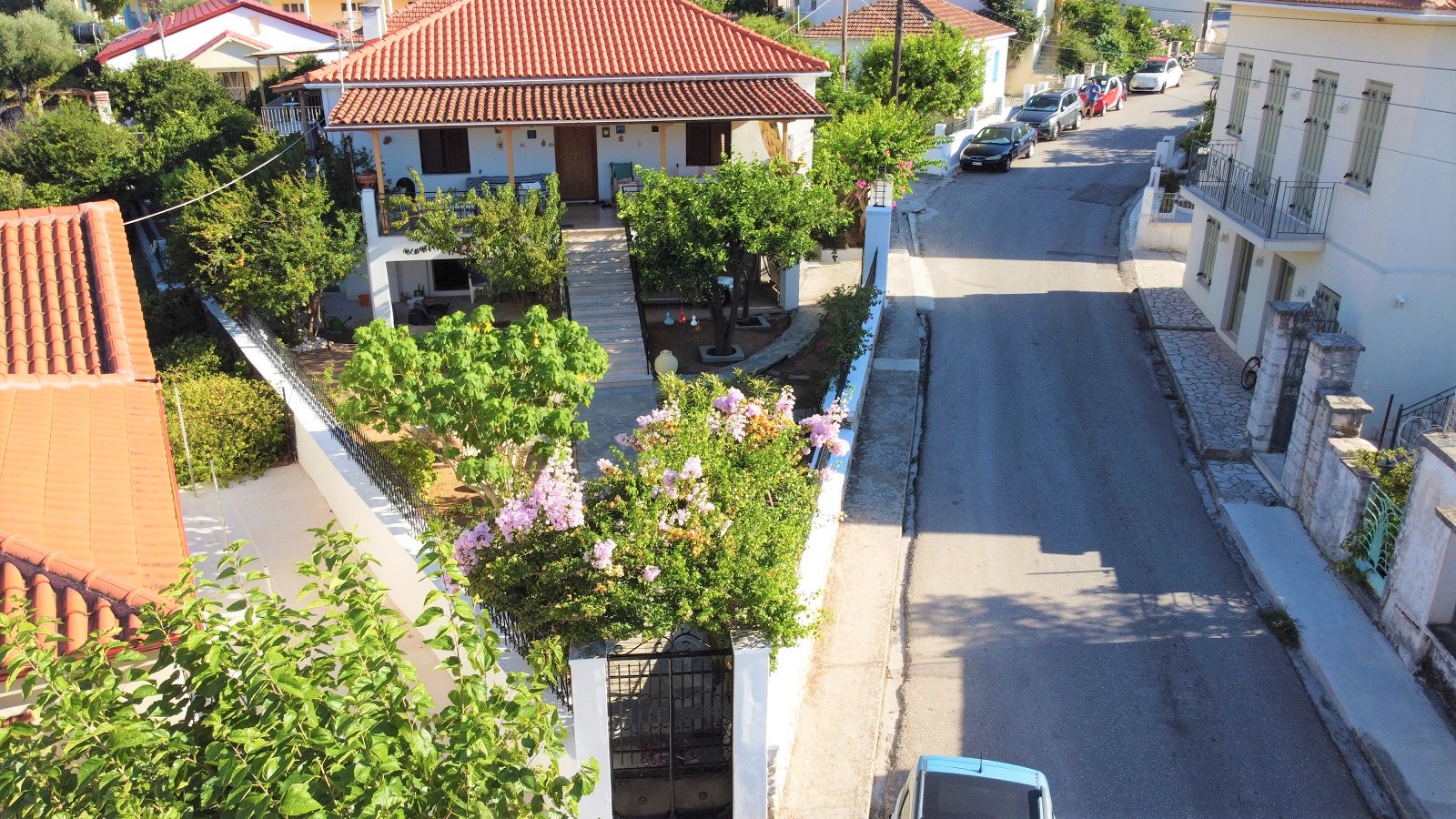 Aerial view of house for sale on Ithaca, Greece, Vathi