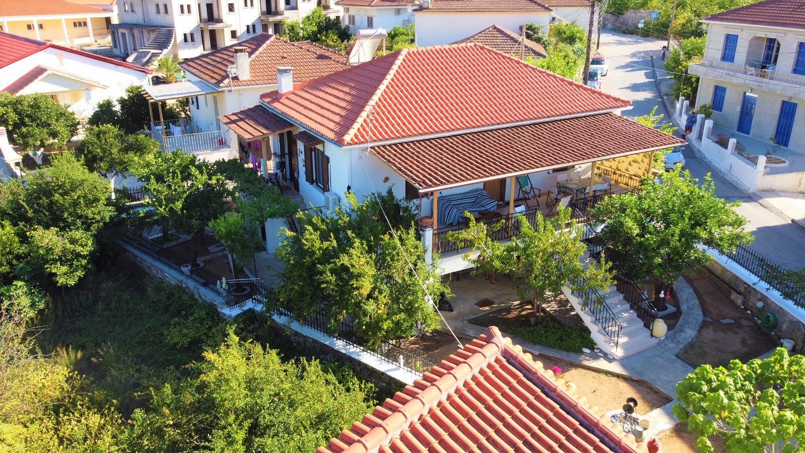 Aerial view of house for sale on Ithaca, Greece, Vathi
