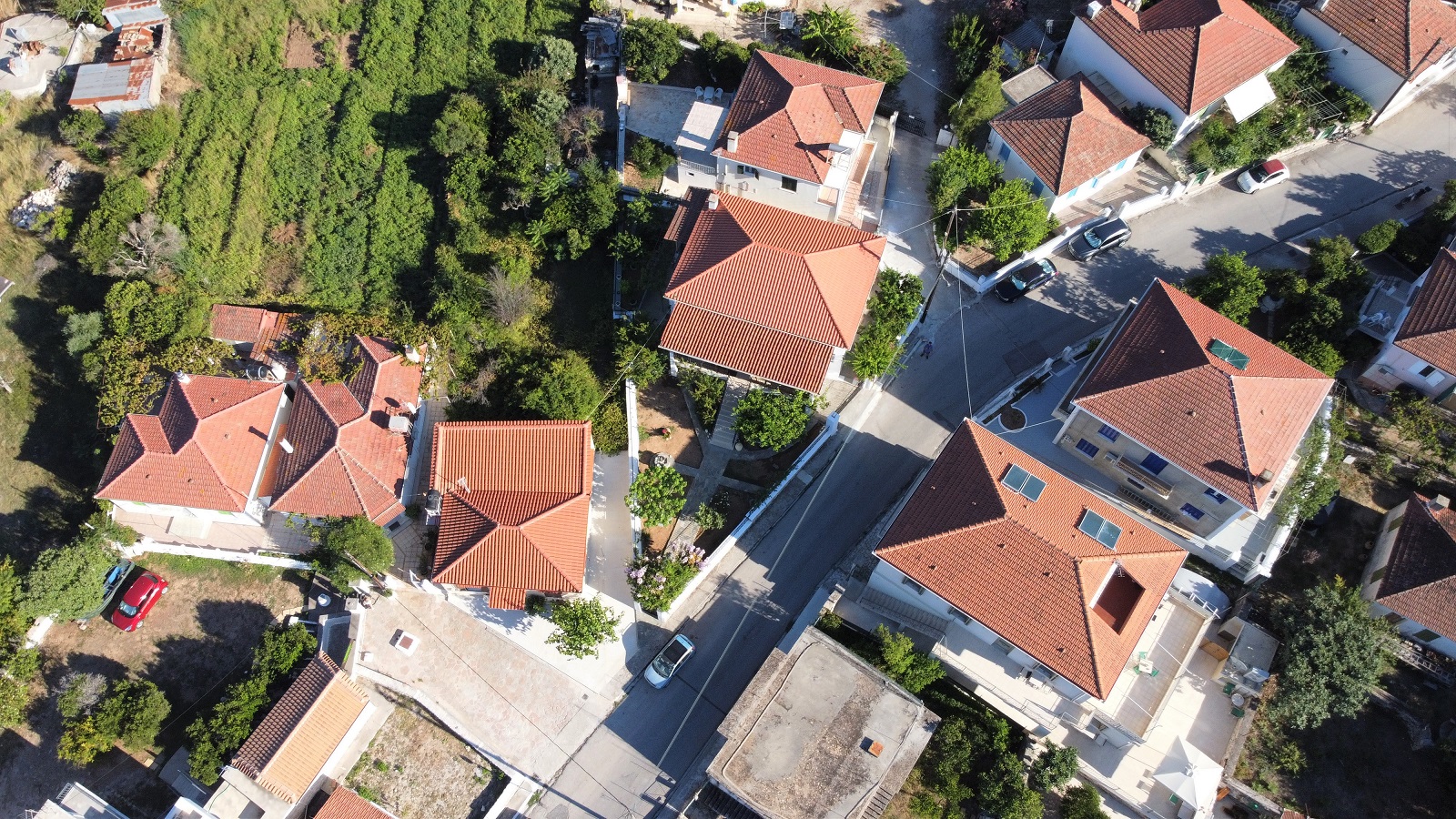 Aerial view of house for sale on Ithaca, Greece, Vathi