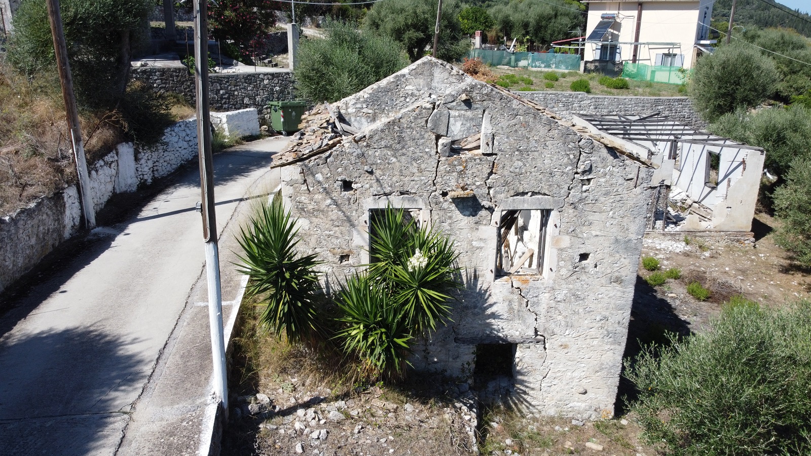 Aerial view of land for sale on Ithaca, Greece, Ag. Saranta