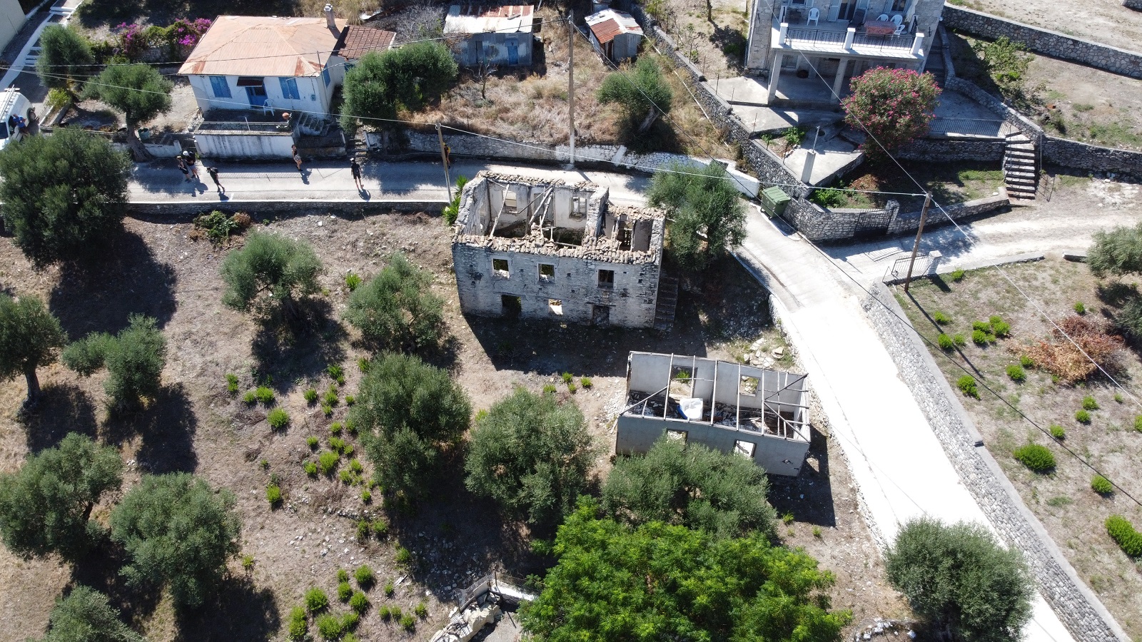 Aerial view of land for sale on Ithaca, Greece, Ag. Saranta