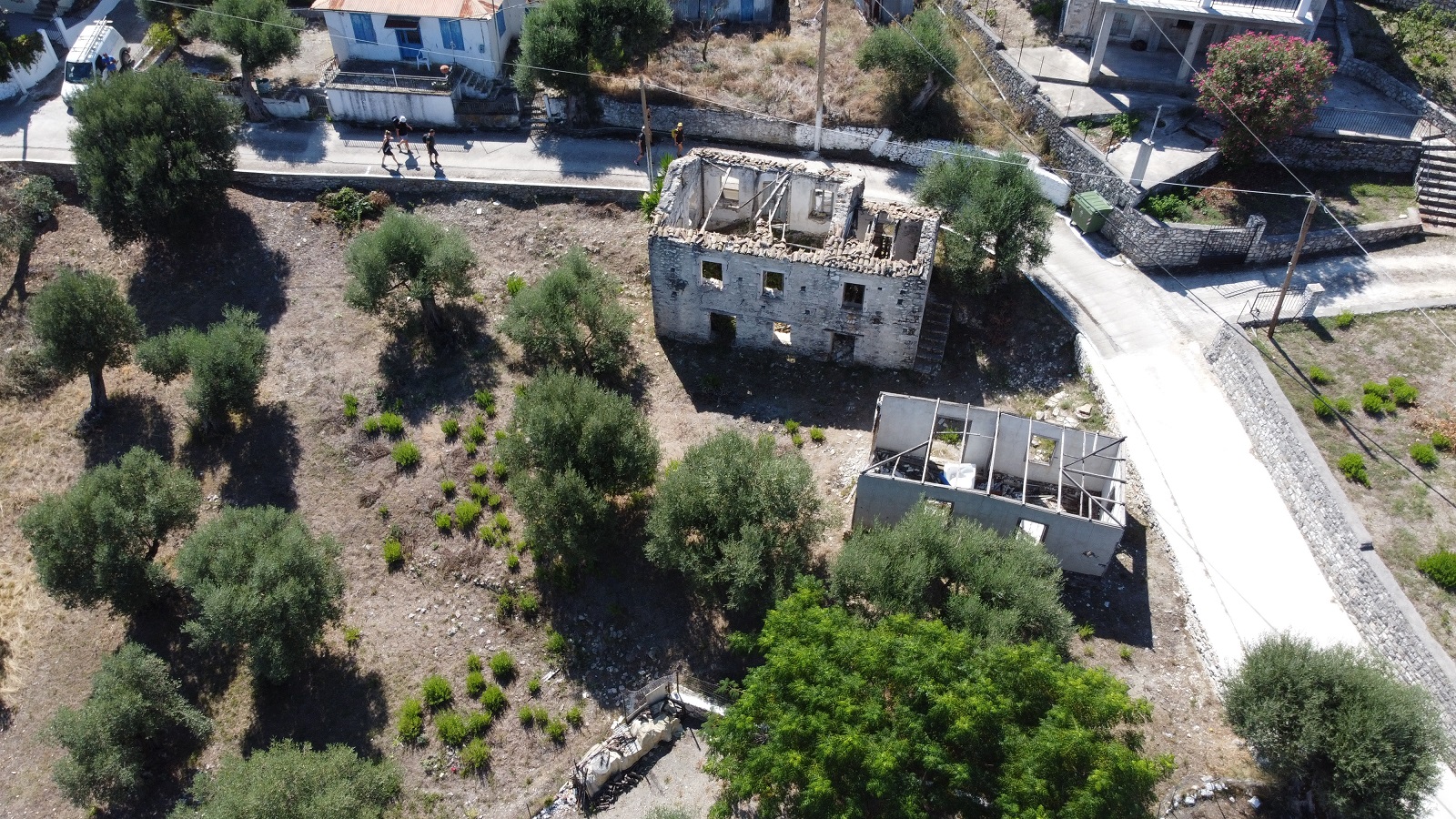 Aerial view of land for sale on Ithaca, Greece, Ag. Saranta