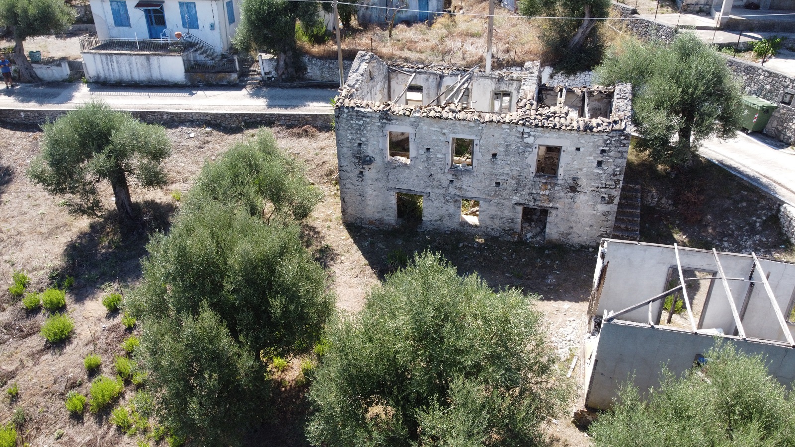 Aerial view of land for sale on Ithaca, Greece, Ag. Saranta