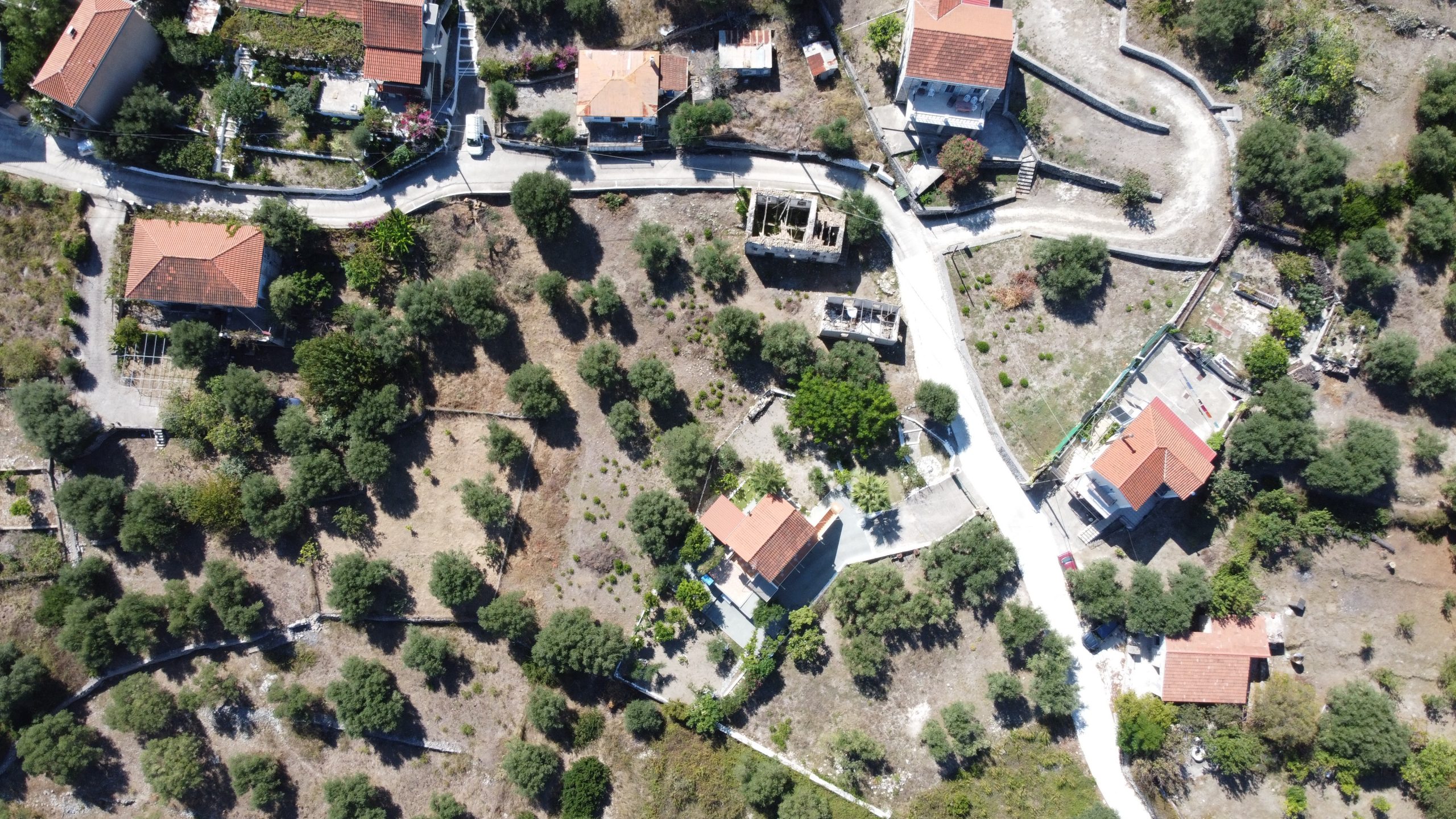 Aerial view of land for sale on Ithaca, Greece, Ag. Saranta