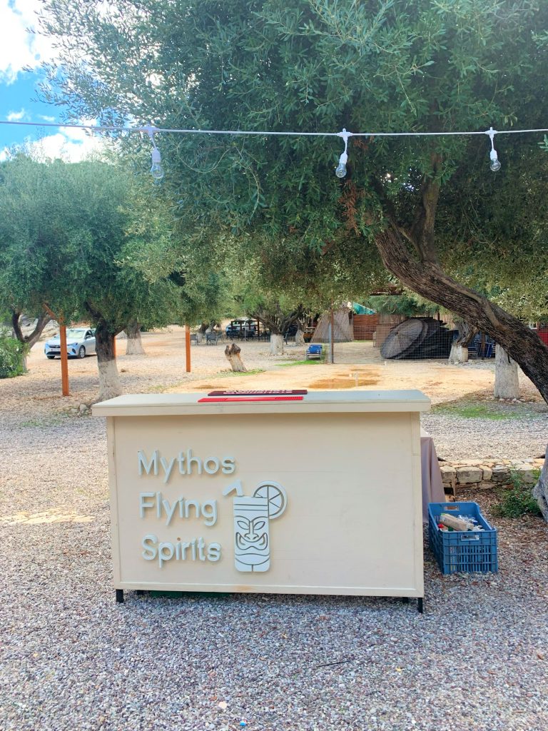 Open bar by Mythos catering, Filiatro beach, Ithaca Greece
