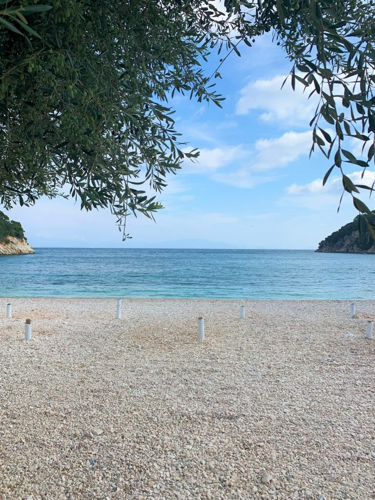 Filiatro Beach, location of Birthday party, Ithaca Greece