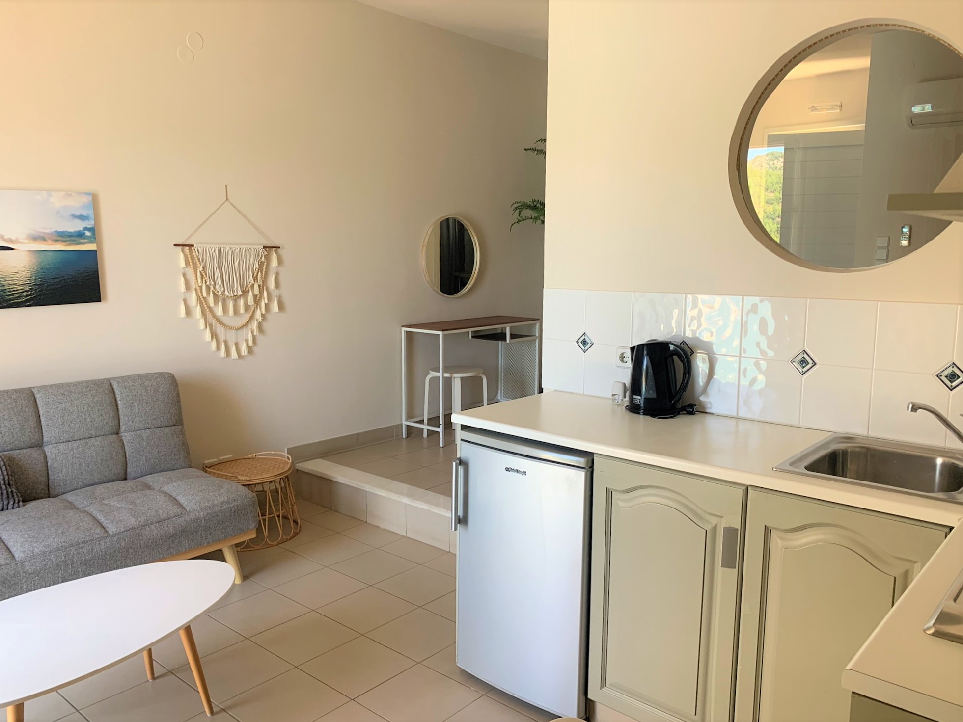 Kitchenette corner of hotel for sale on Ithaca Greece, Vathi