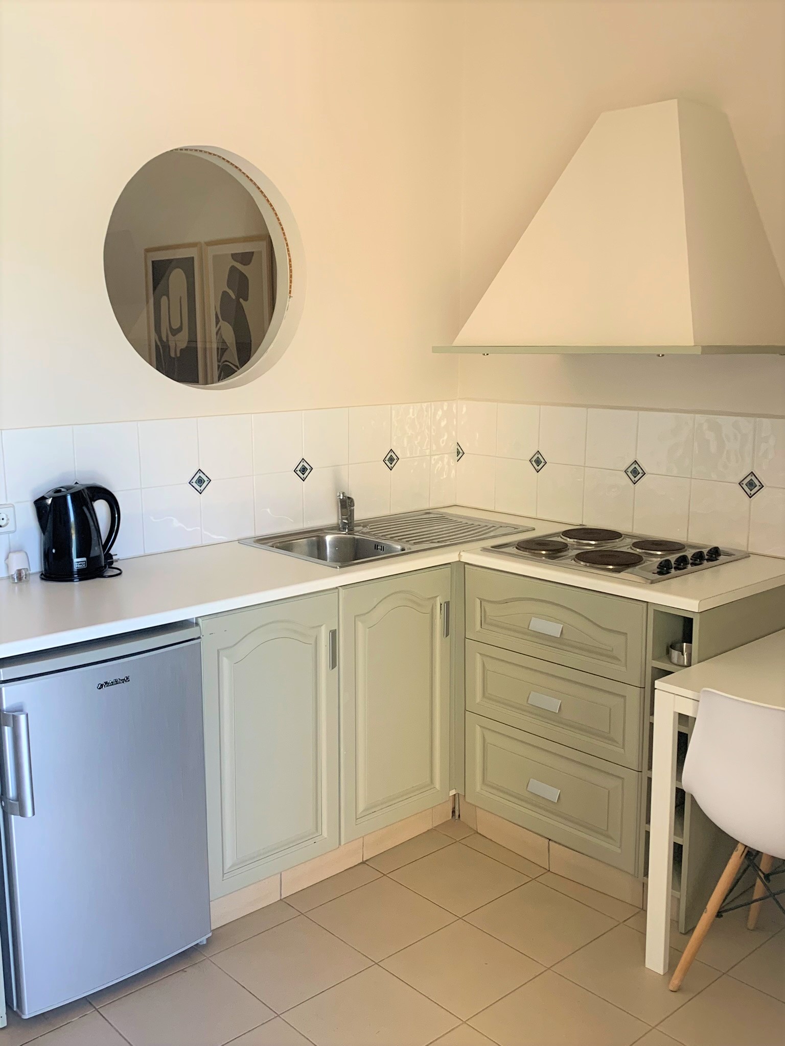 Room kitchenette of hotel for sale on Ithaca Greece, Vathi