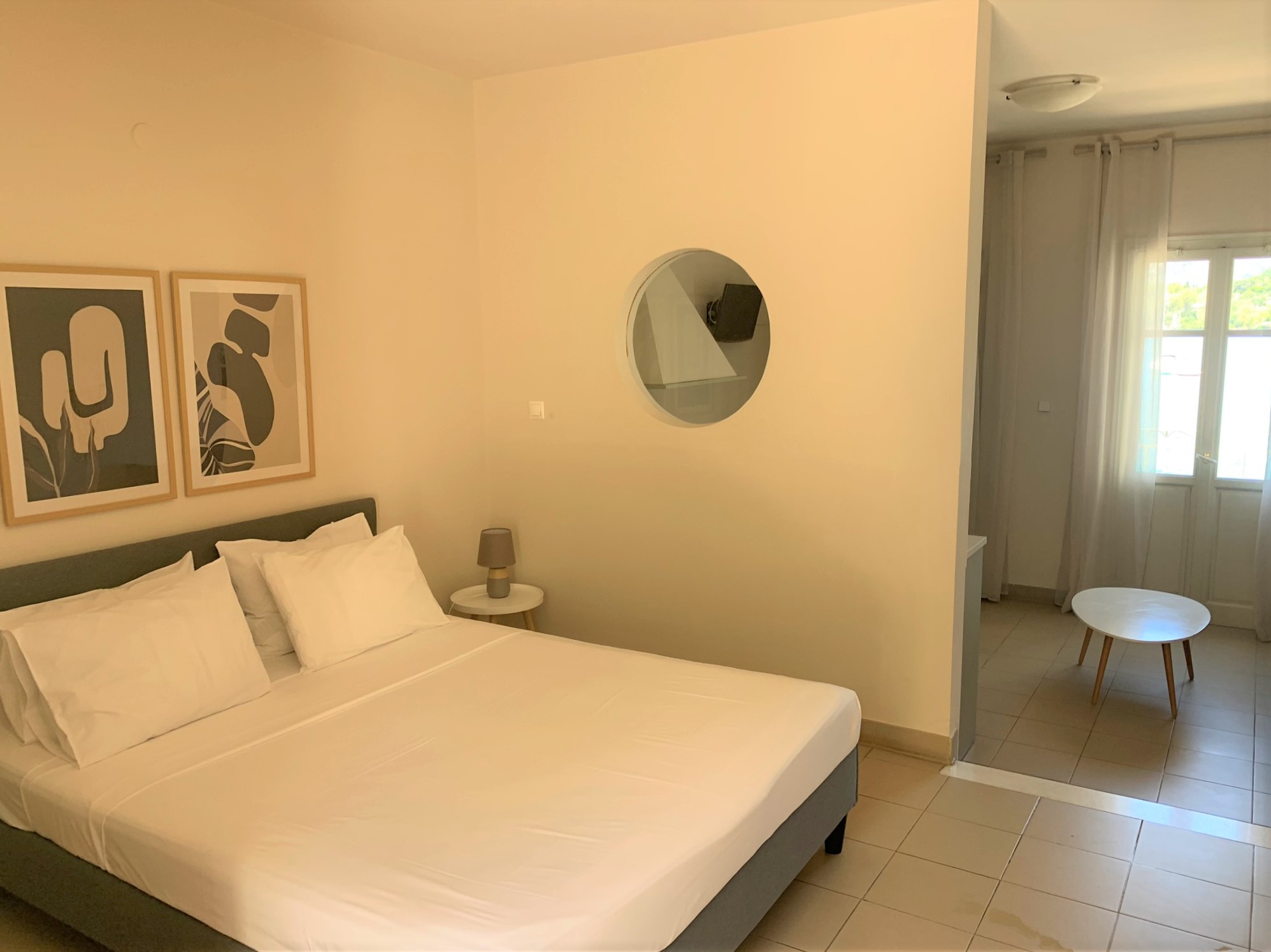 Bedroom of hotel for sale on Ithaca Greece, Vathi