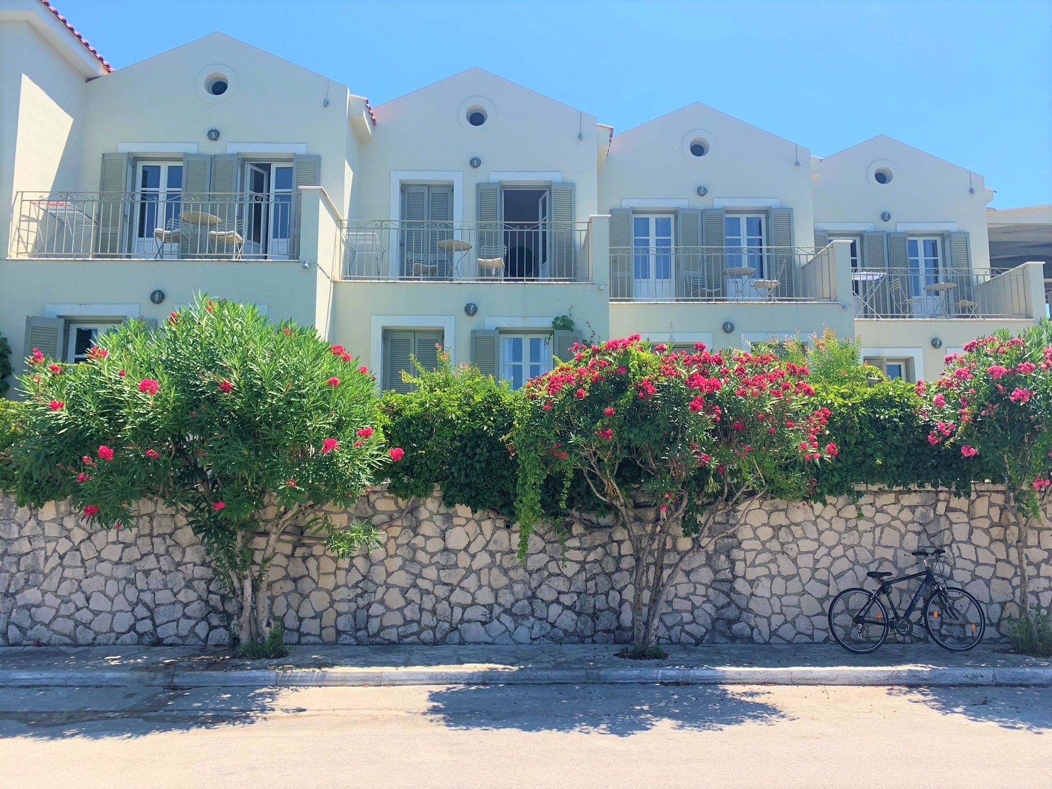 Facade of hotel for sale on Ithaca Greece, Vathi