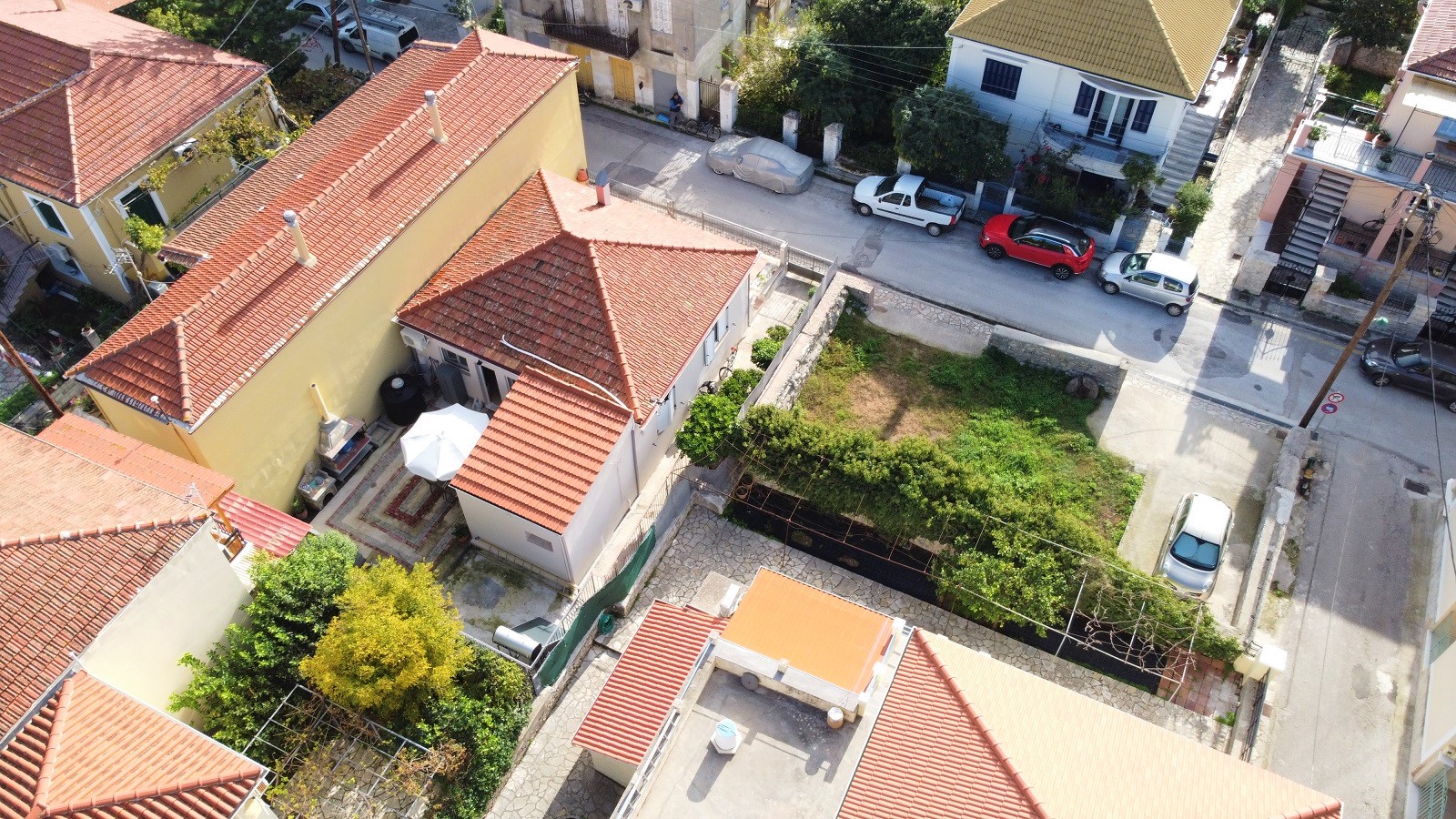 Aerial views of house for sale on Ithaca Greece, Vathi