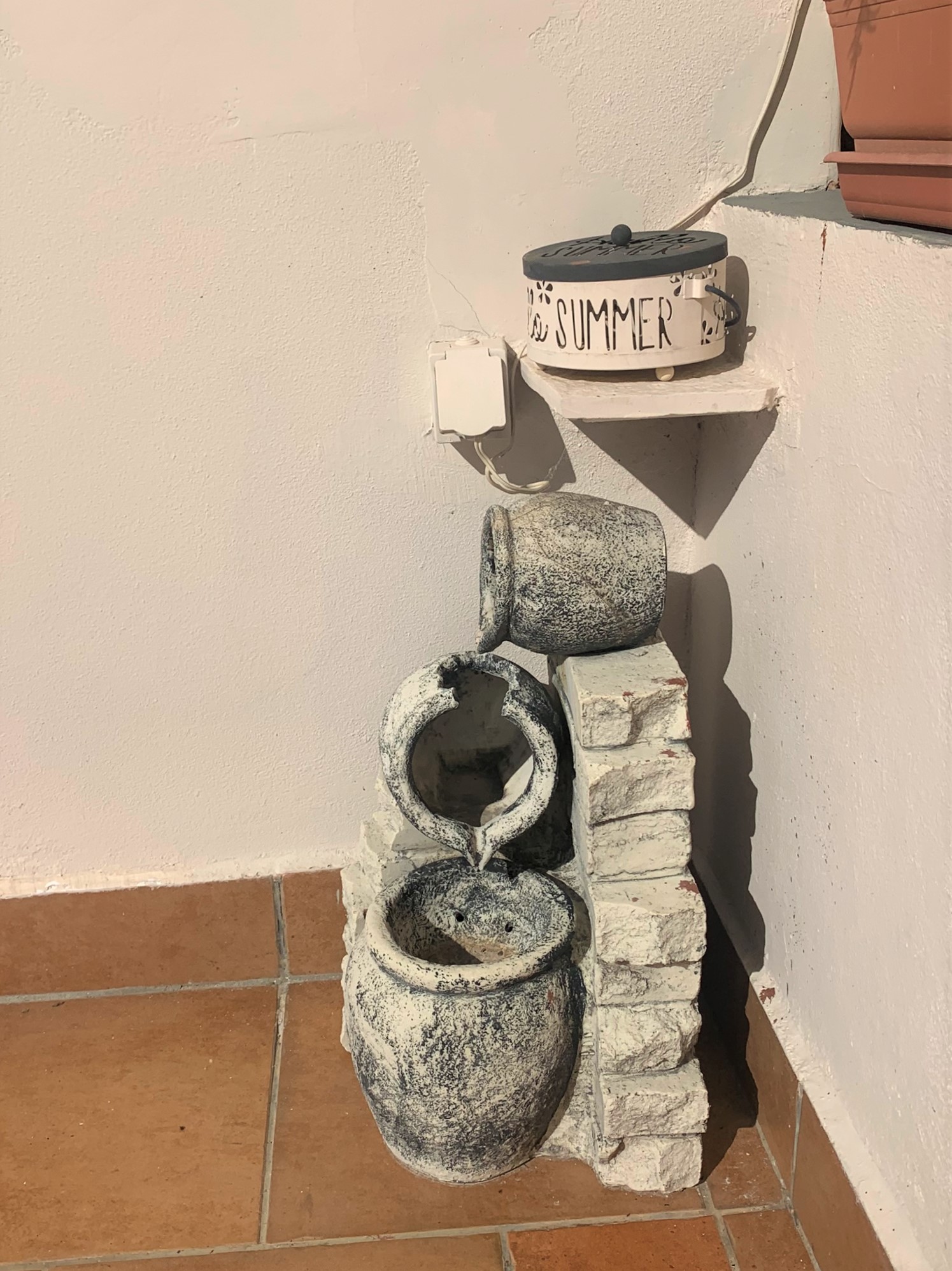 Decorations of Front outdoor space of house for sale on Ithaca Greece, Vathi