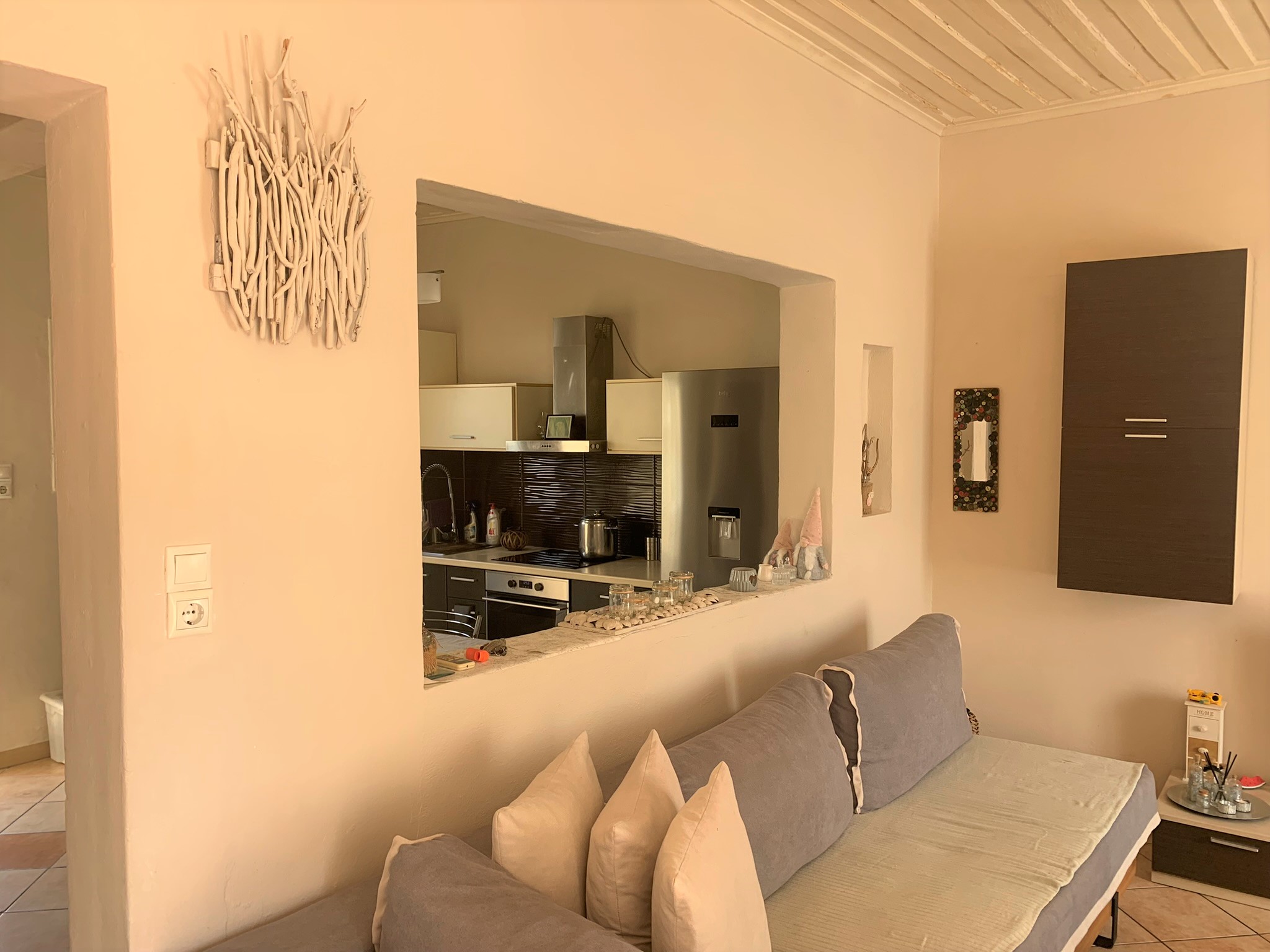 Living room of house for sale on Ithaca Greece, Vathi