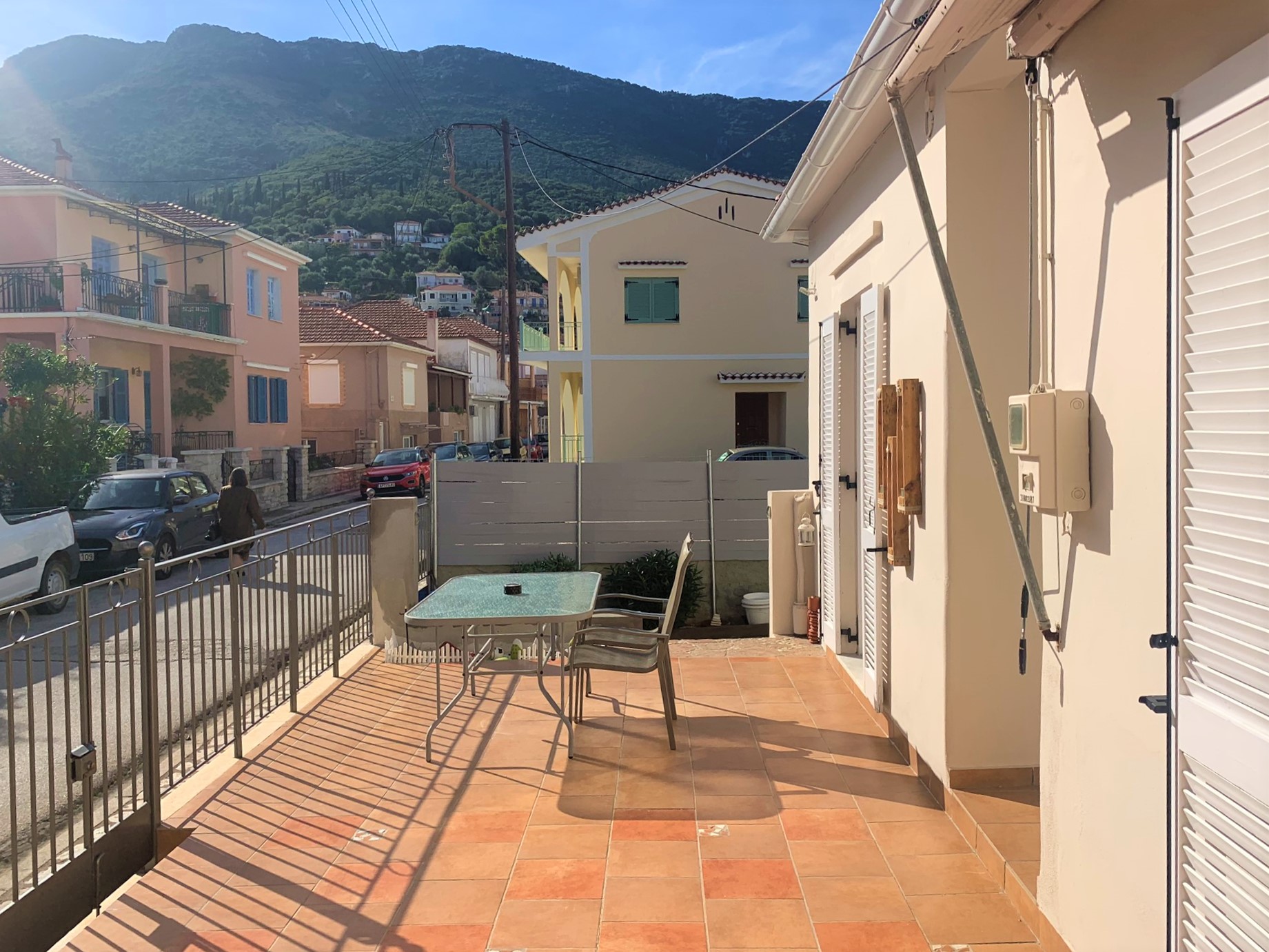 Front outdoor space of house for sale on Ithaca Greece, Vathi