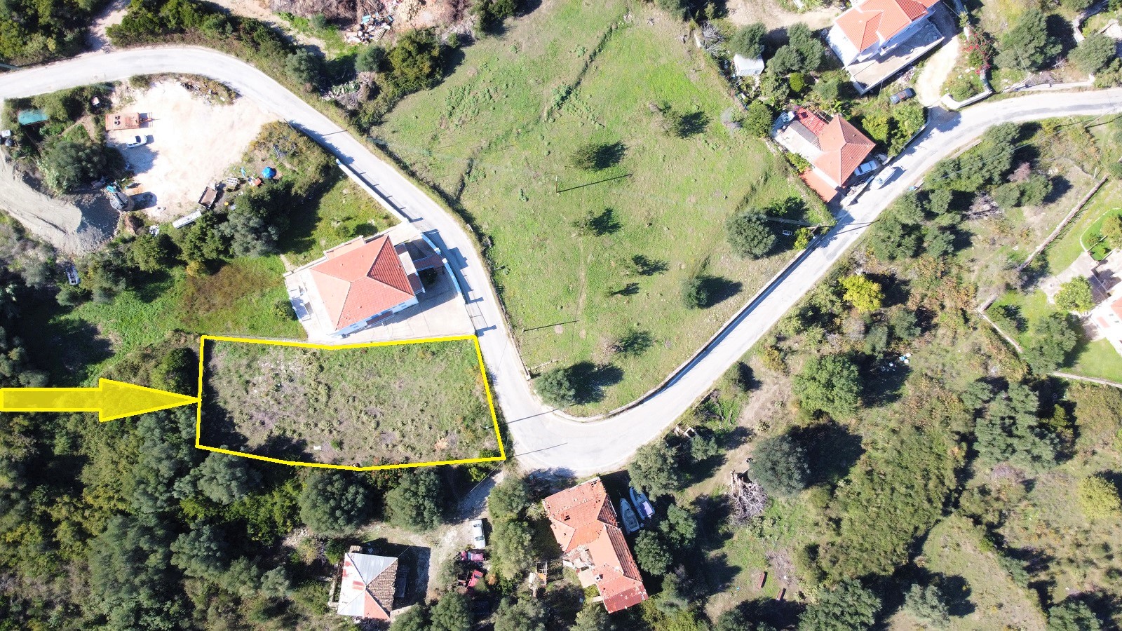 Aerial views of land for sale on Ithaca, Greece, Platrithias