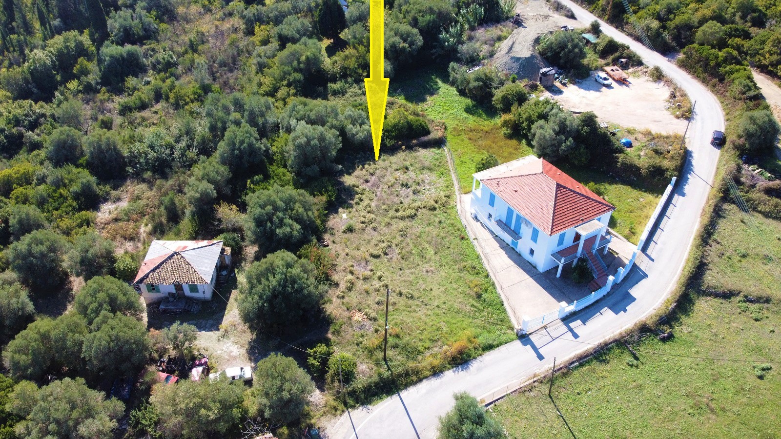 Aerial views of land for sale on Ithaca, Greece, Platrithias