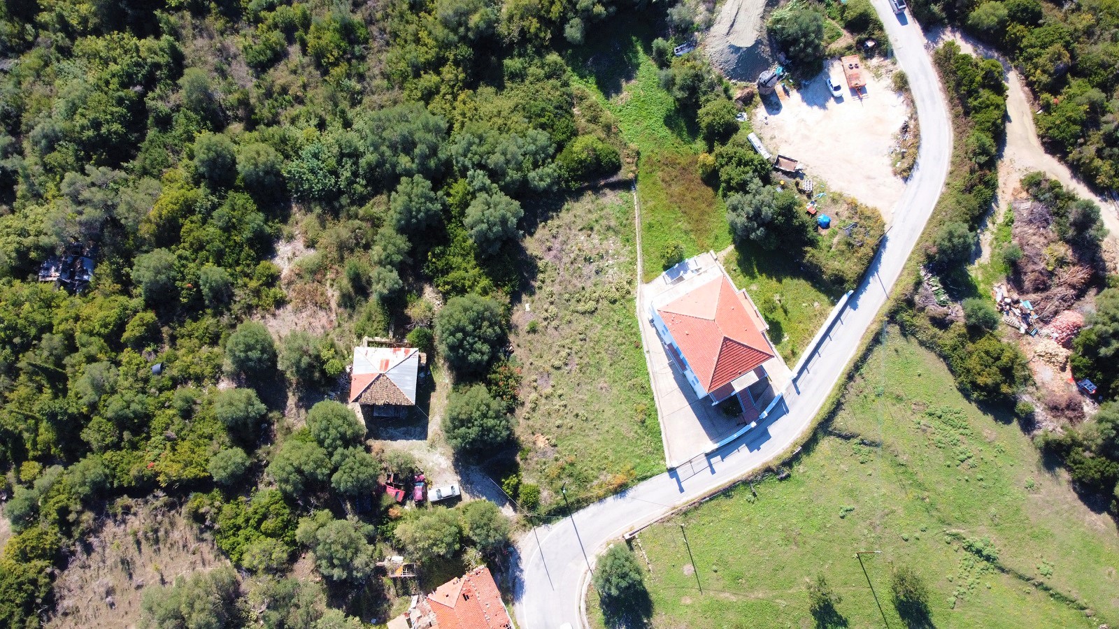 Aerial views of land for sale on Ithaca, Greece, Platrithias