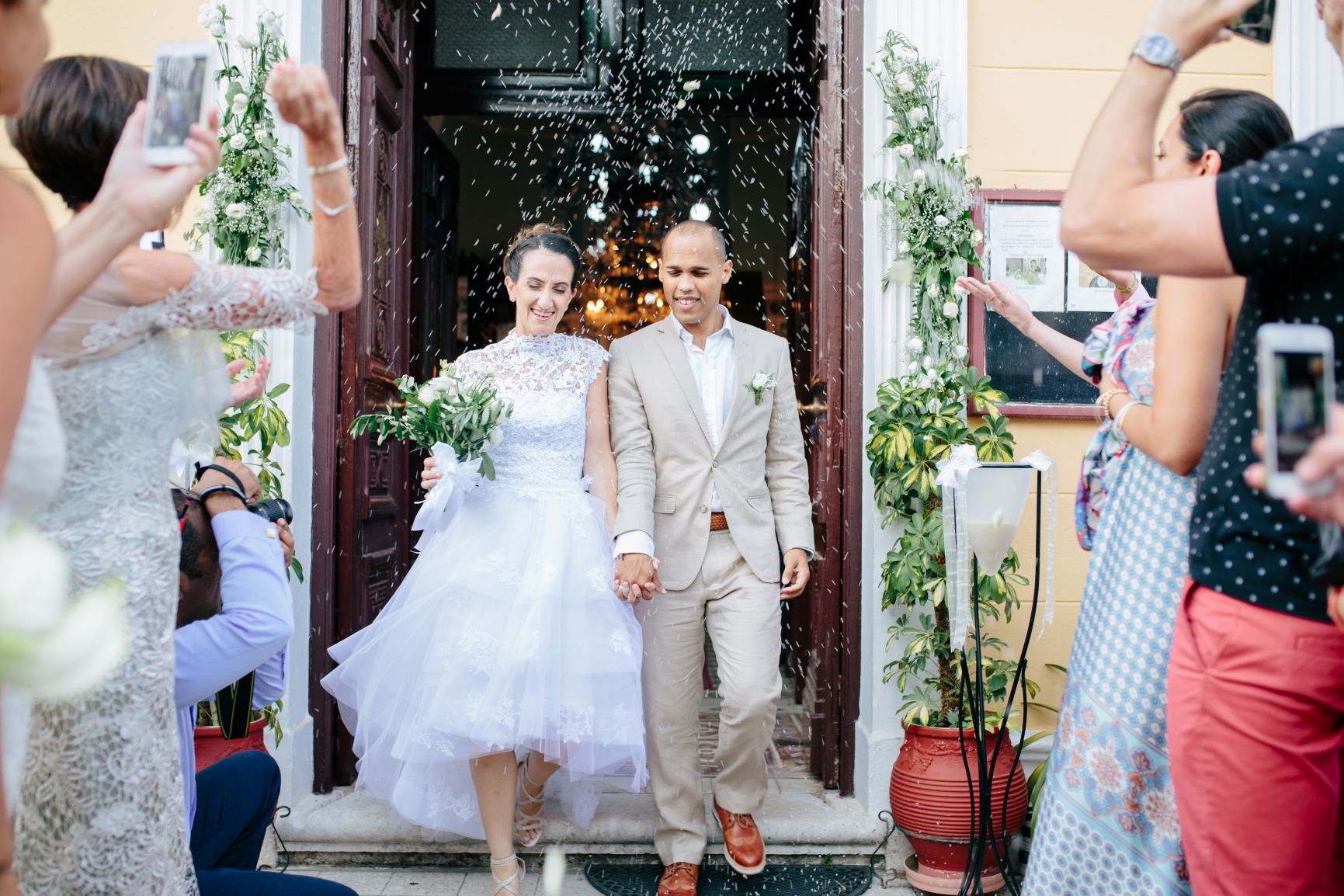newly wed couple on Ithaca Greece