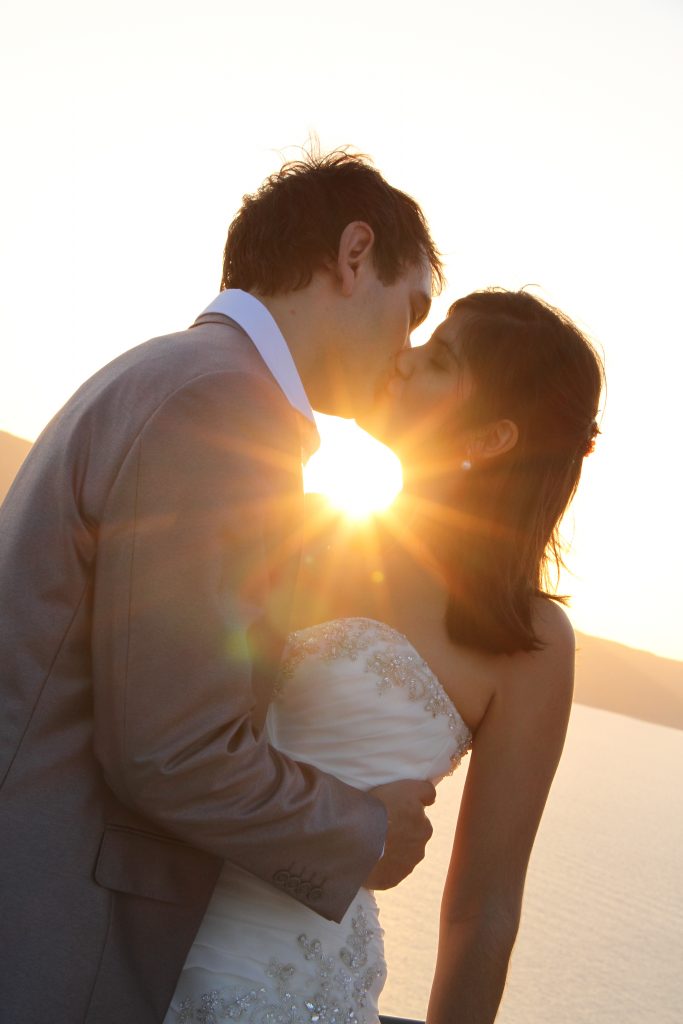 Newly married couple on Ithaca Greece