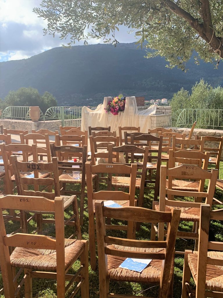 Wedding ceremony at private villa on Ithaca Greece