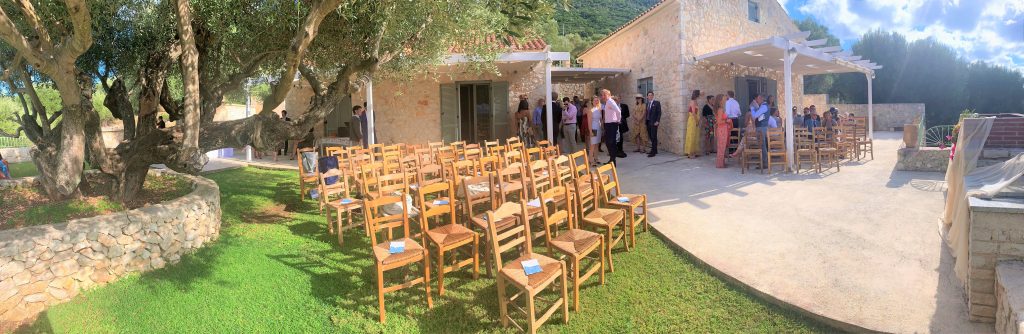 Wedding ceremony at private villa on Ithaca Greece