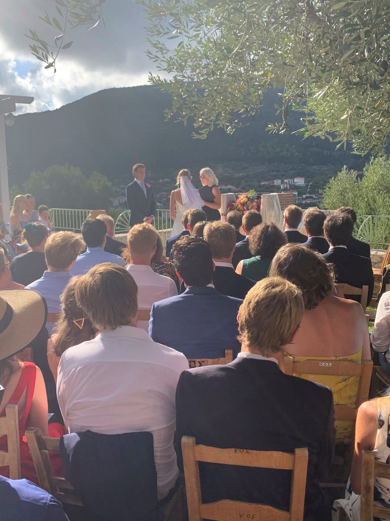 Wedding ceremony at private villa on Ithaca Greece