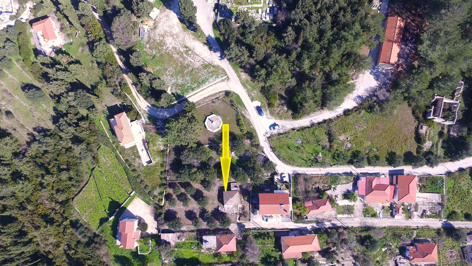 Aerial views and location of house for sale in Ithaca Greece, Platrithya