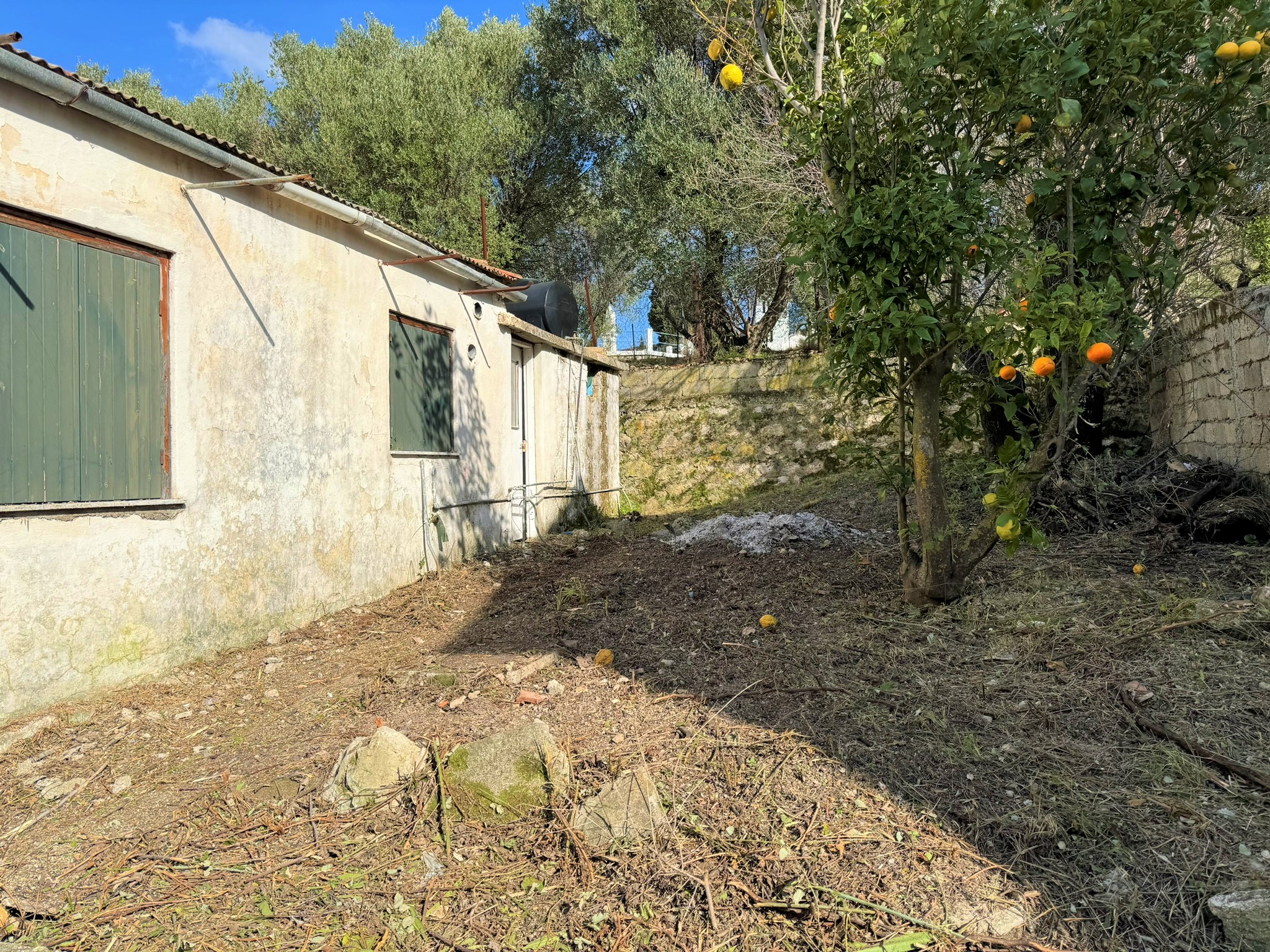 External wall and garden view of house for sale in Ithaca Greece, Platrithya