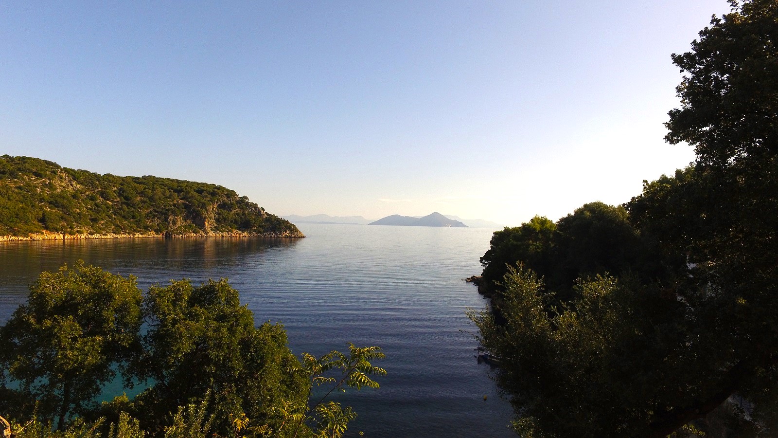 Aerial views from ruin for sale in Ithaca Greece, Kioni