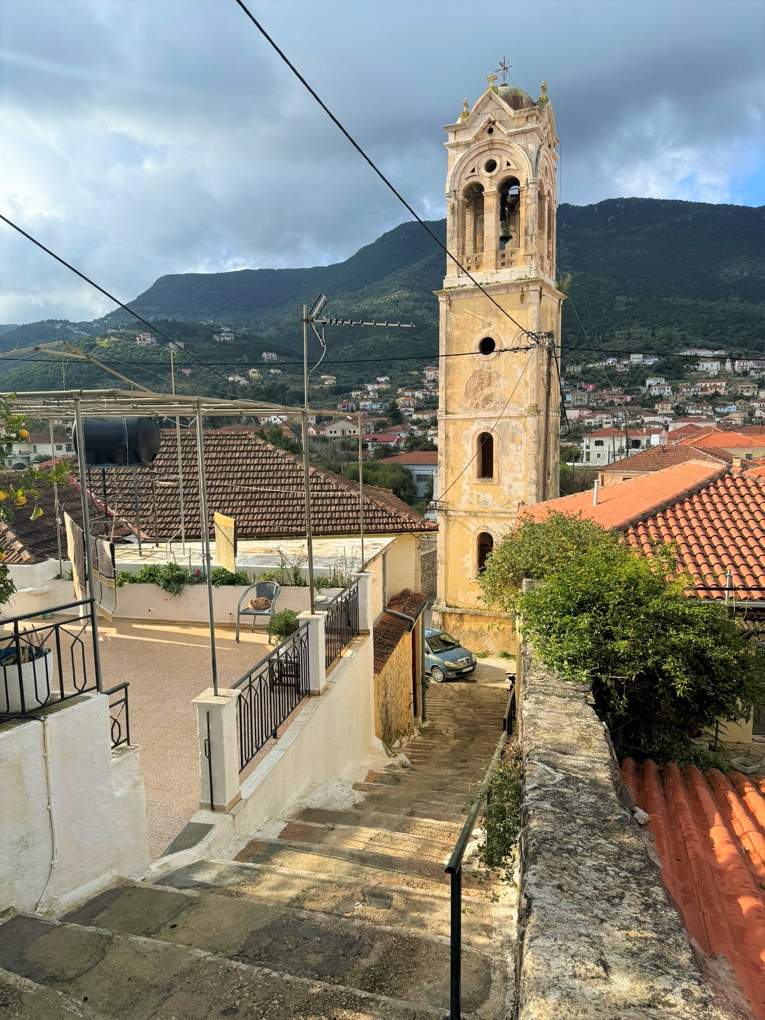 Views from land with building license for sale in Ithaca Greece, Vathi