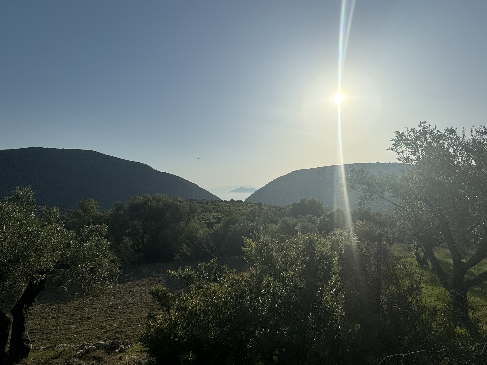 Landscape and sea view of land for sale in Ithaca Greece Pilikata