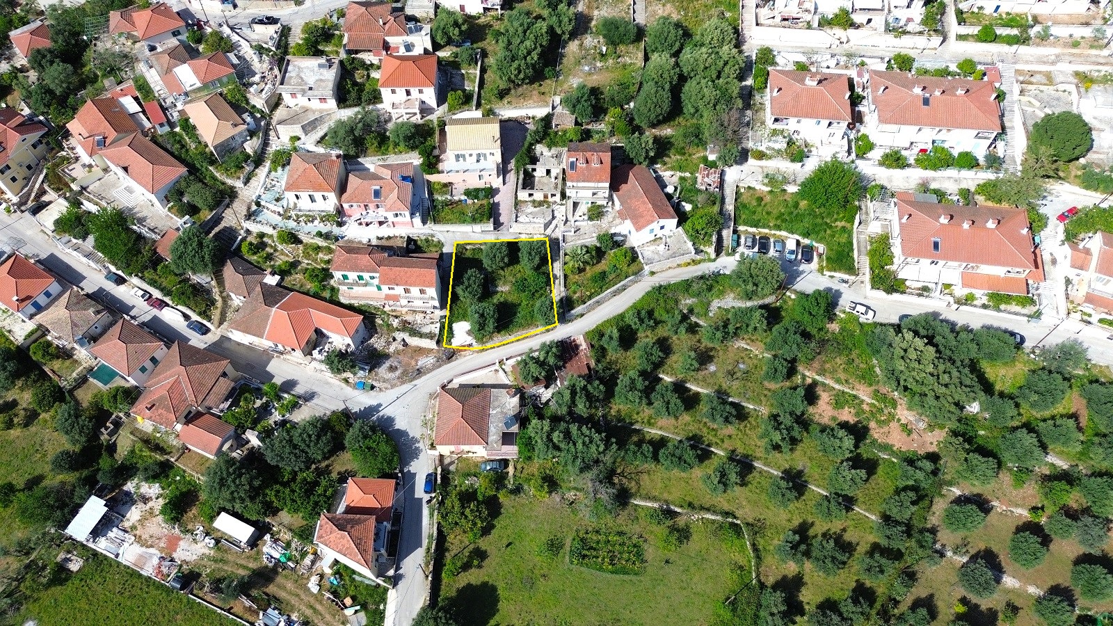Border of land with building permit for sale in Ithaca Greece, Vathi