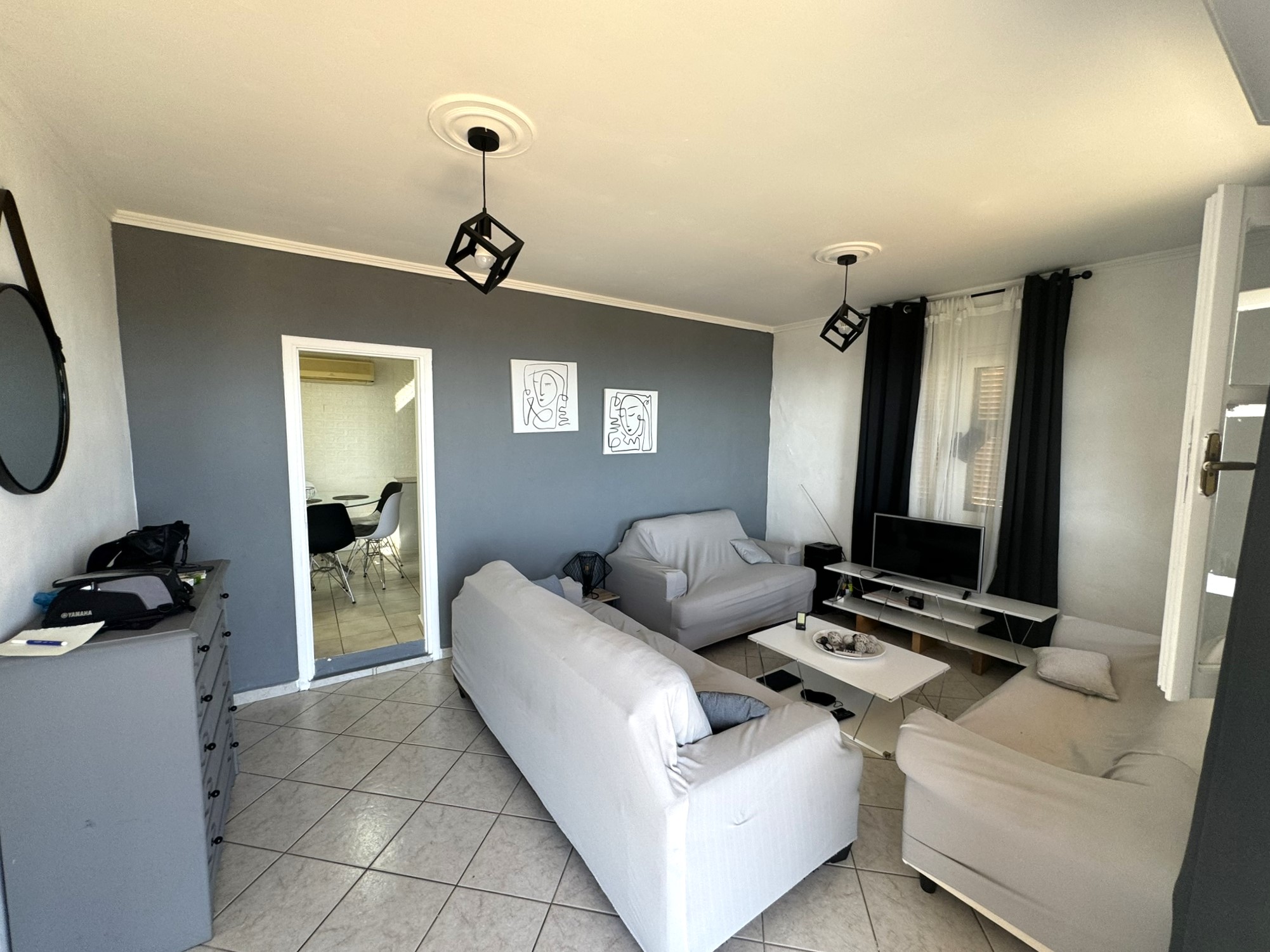 Living room of house for sale in Ithaca Greece Perachori