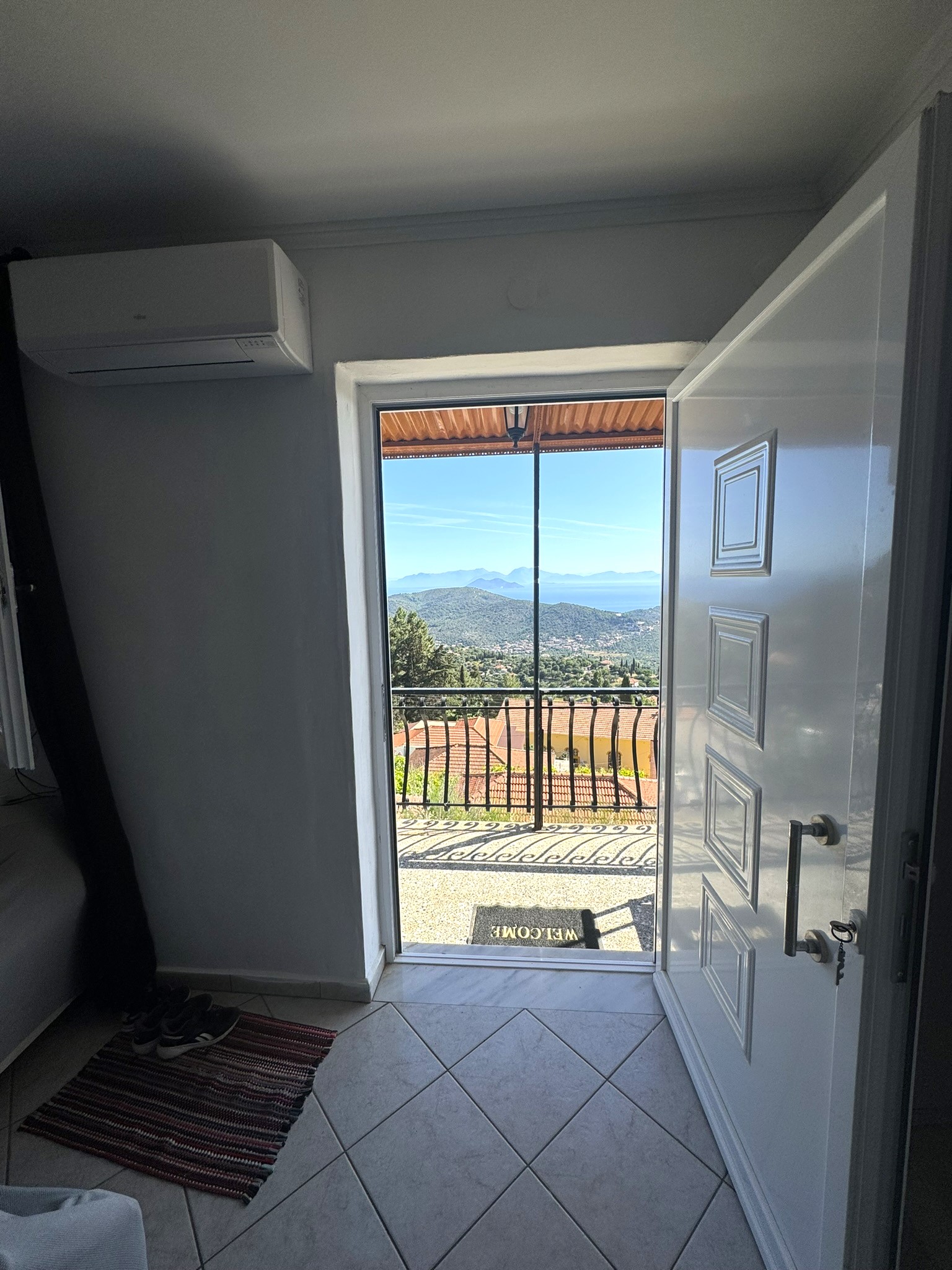 Entrance door of house for sale in Ithaca Greece Perachori