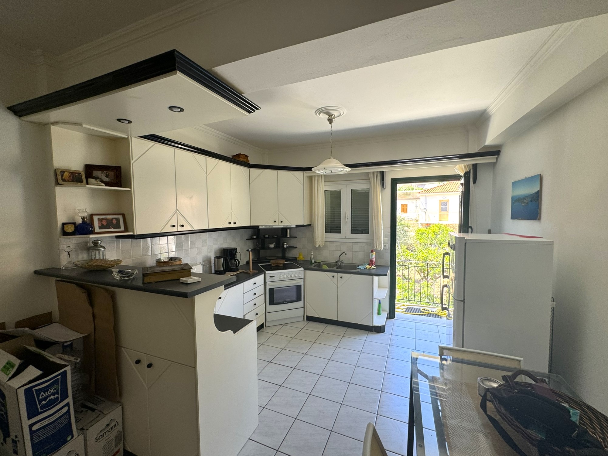 Open plan kitchen of house for sale in Ithaca Greece Vathi