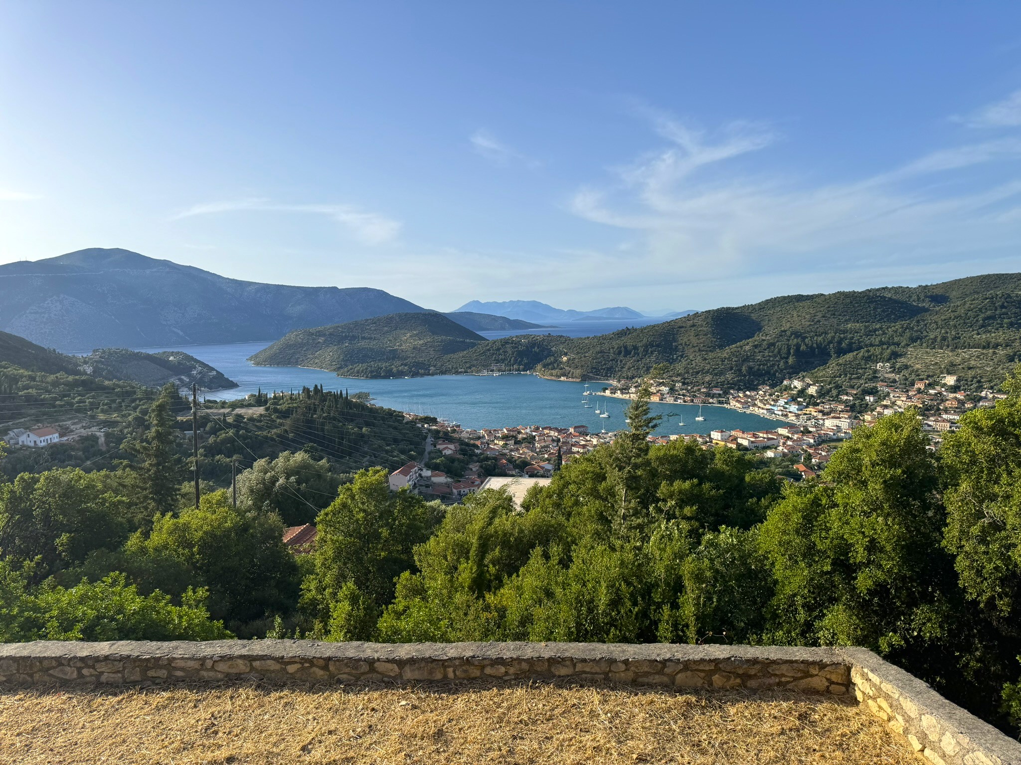 Views from villa with pool to rent in Ithaca Greece Perachori