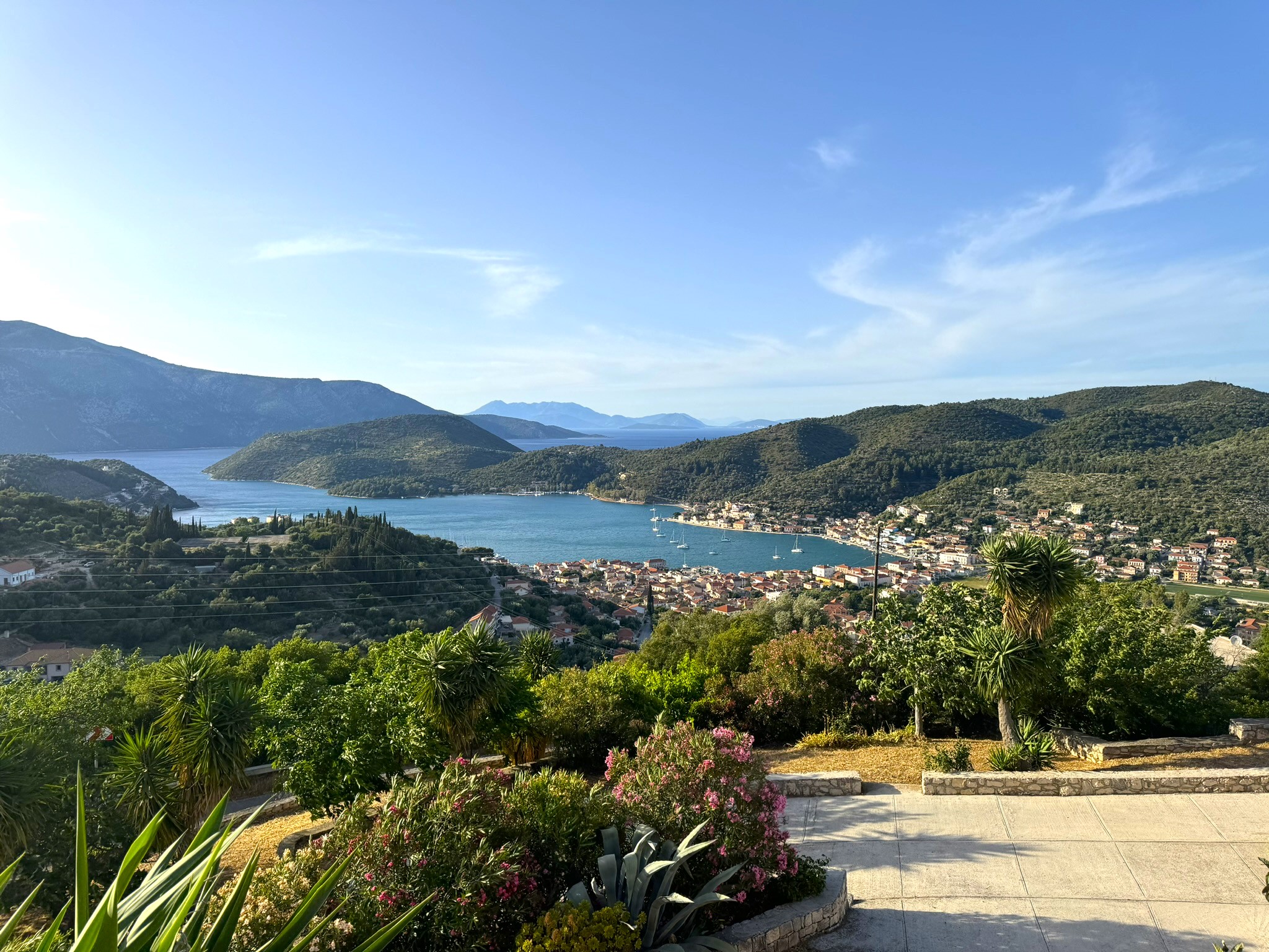 Views from villa with pool for rent in Ithaca Greece Perachori