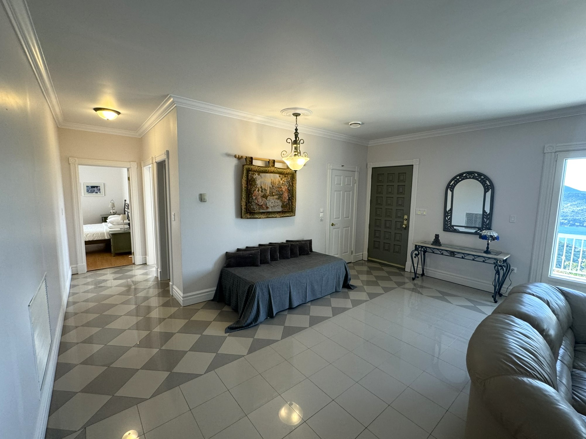 Lounge area of villa with pool for rent in Ithaca Greece Perachori