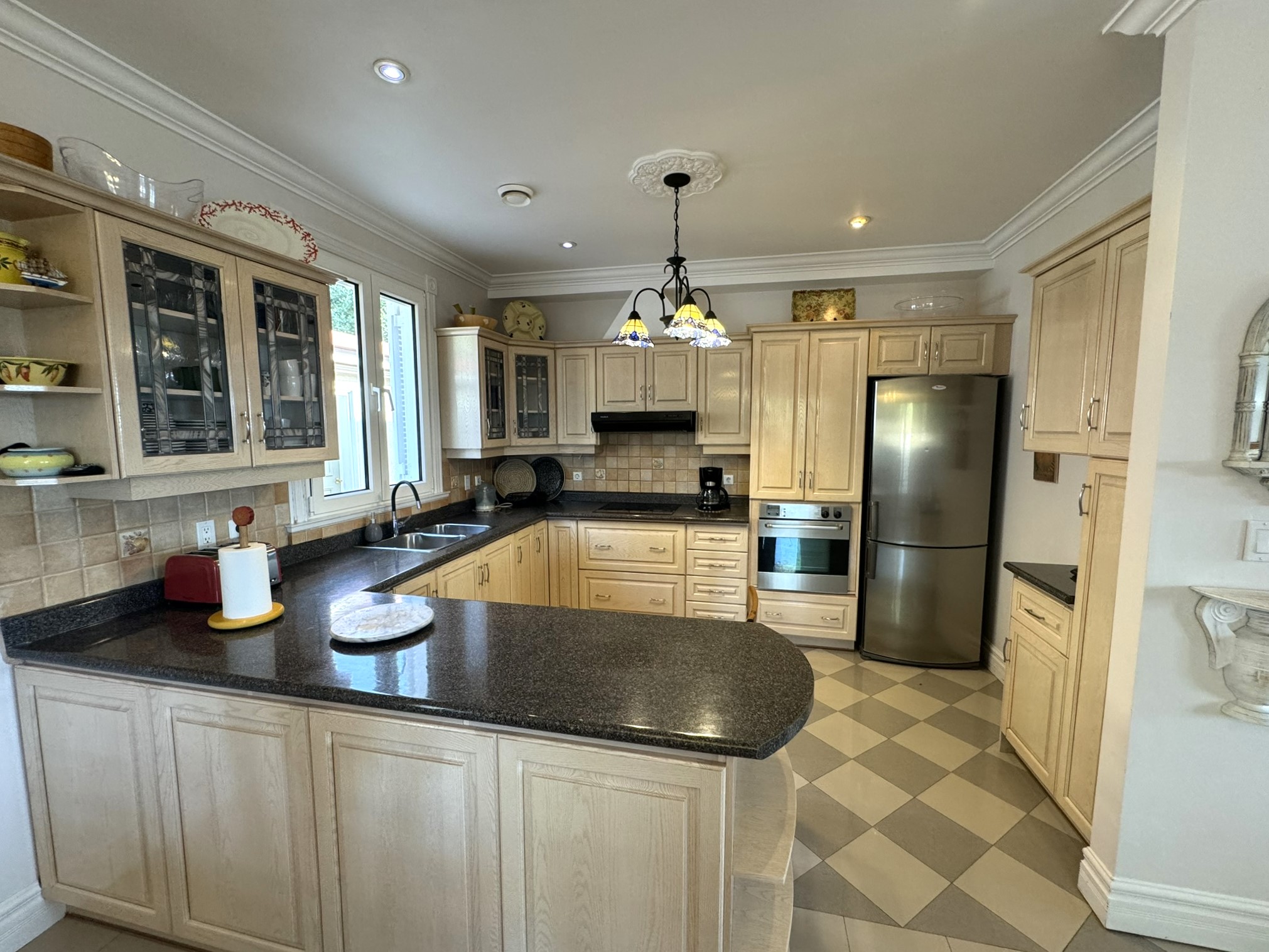 Kitchen of villa with pool for rent in Ithaca Greece Perachori