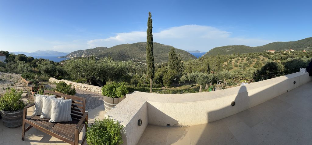 Views from venue of pre-wedding dinner party in Ithaca Greece, Stavros