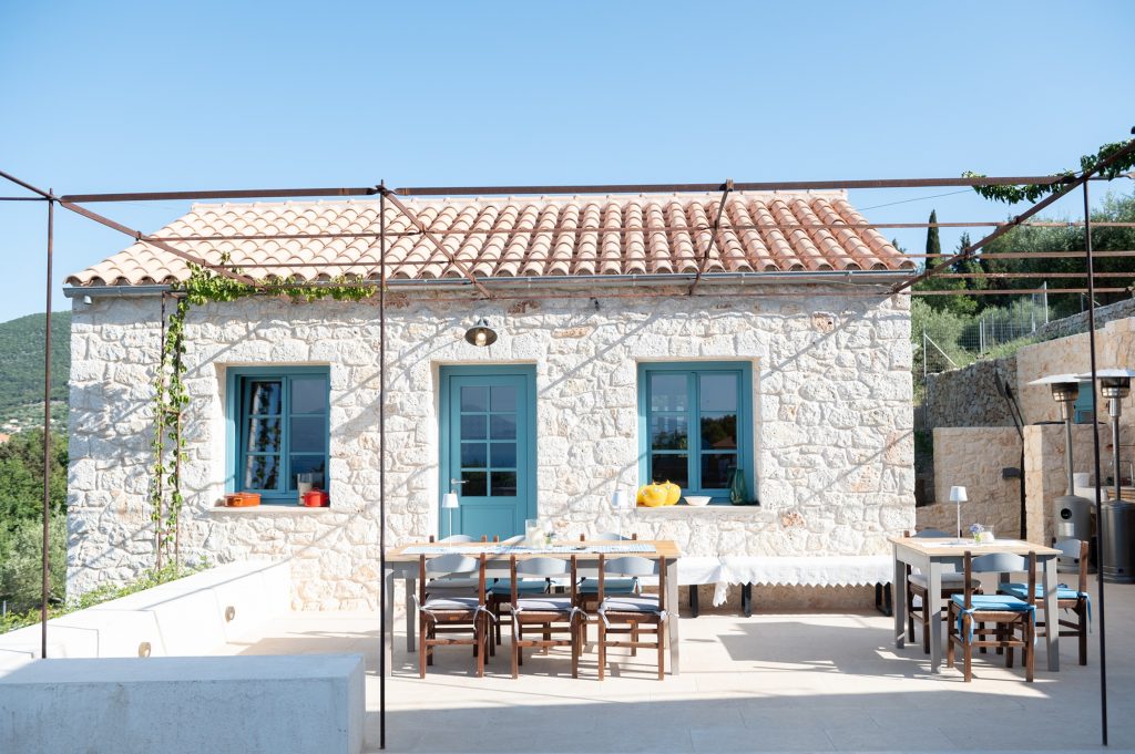 Myrtia restaurant, pre-wedding dinner party venue in Ithaca Greece, Stavros