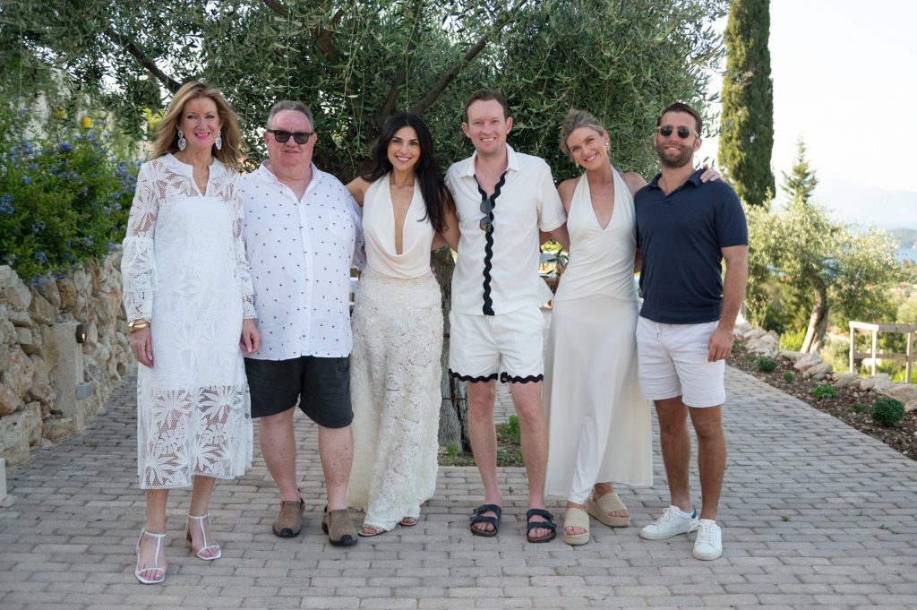 Guests at pre-wedding dinner party in Ithaca Greece, Stavros